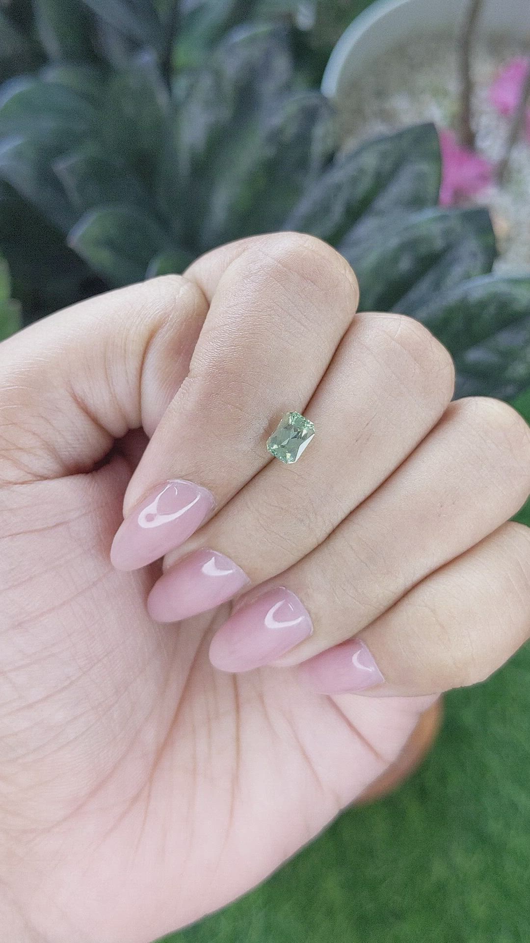 0.93 Ct. Green Sapphire from Montana Size Video