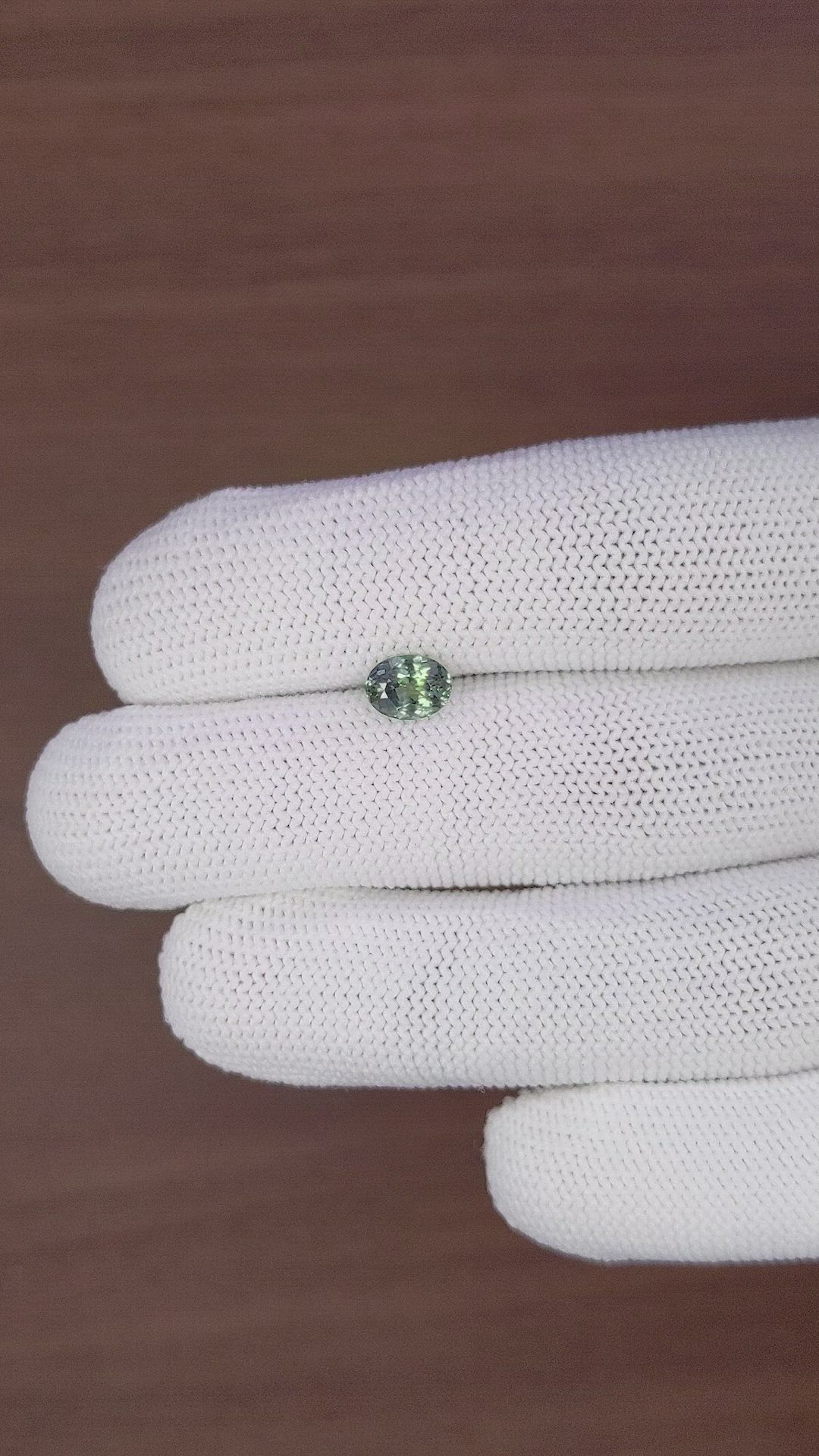 1.13 Ct. Bluish Green Sapphire from Montana Size Video
