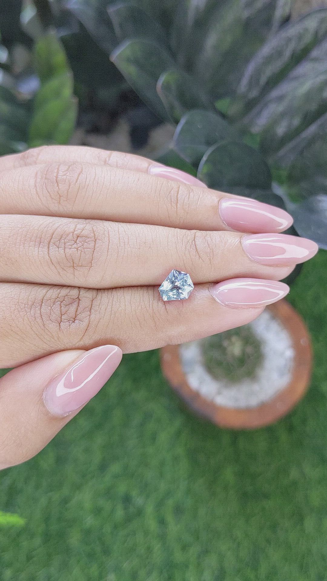 1.77 Ct. Greenish Blue Sapphire from Montana Size Video