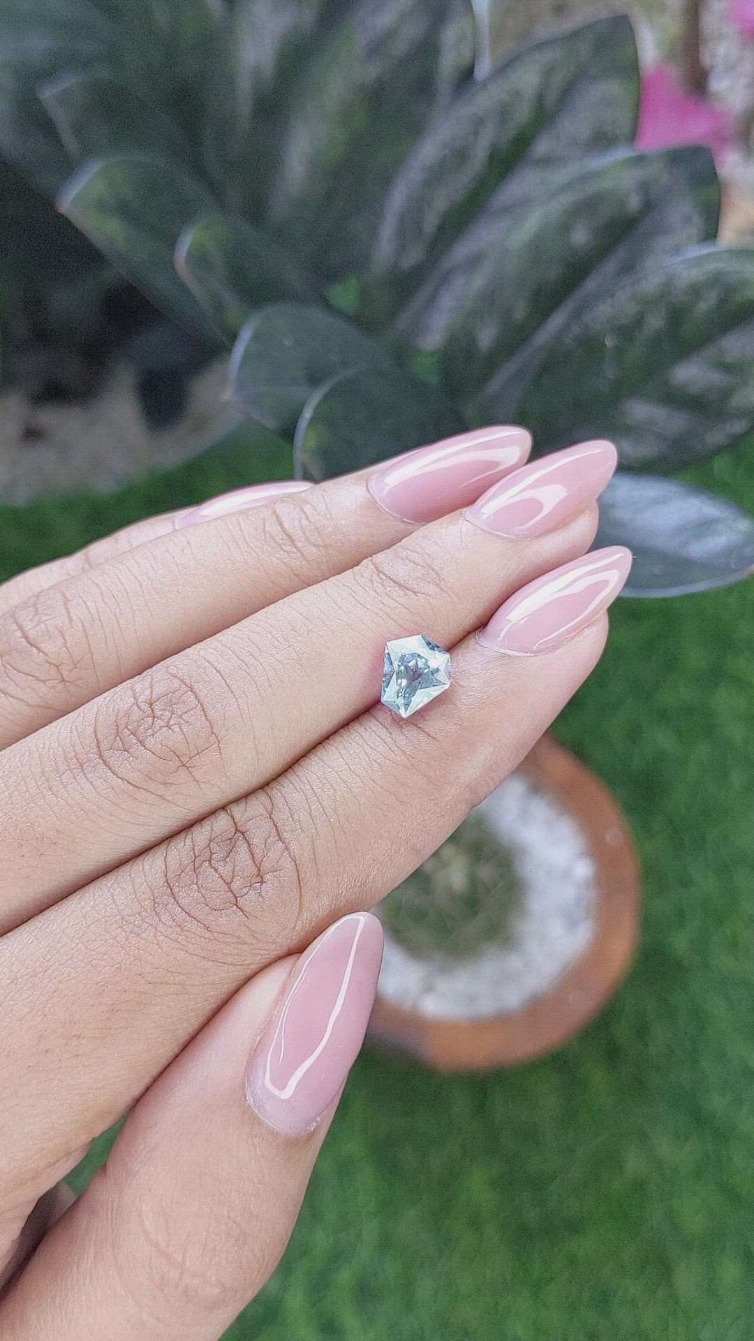 1.77 Ct. Greenish Blue Sapphire from Montana Size Video