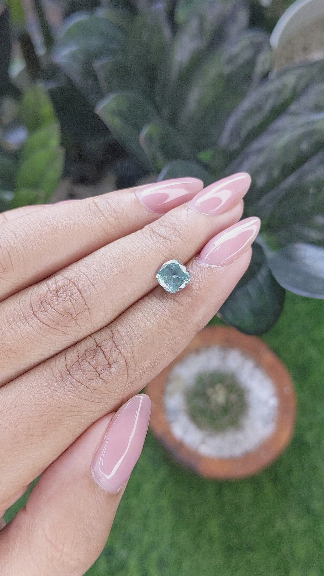 1.60 Ct. Bluish Green Sapphire from Montana Size Video