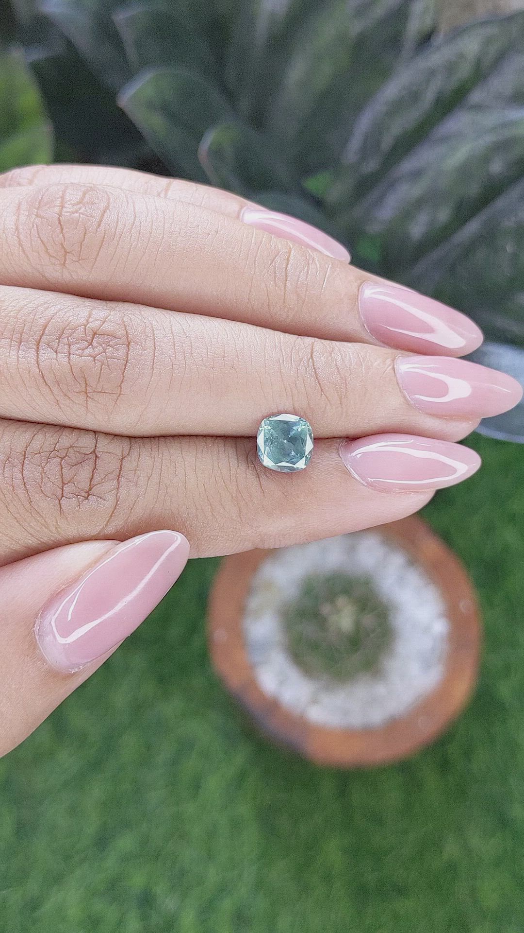 1.60 Ct. Bluish Green Sapphire from Montana Size Video