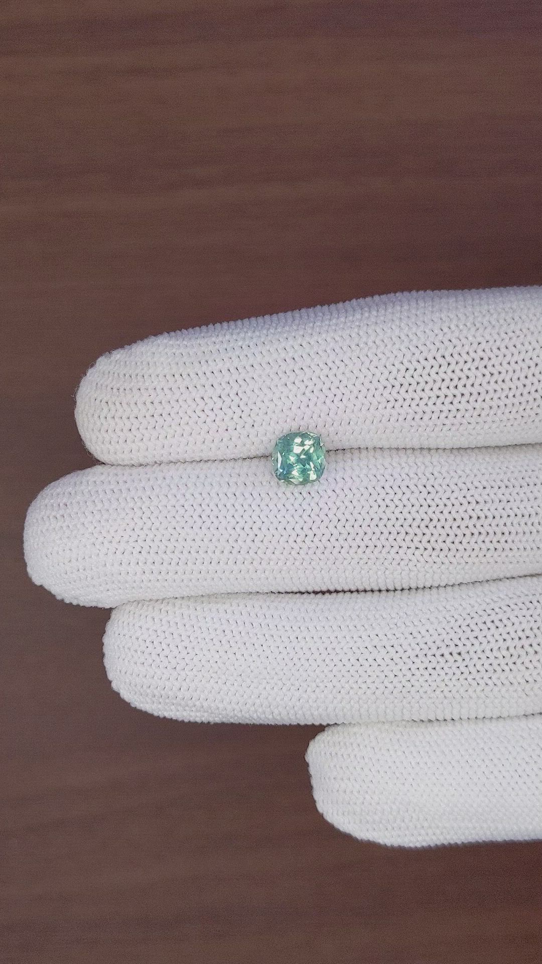 1.60 Ct. Bluish Green Sapphire from Montana Size Video