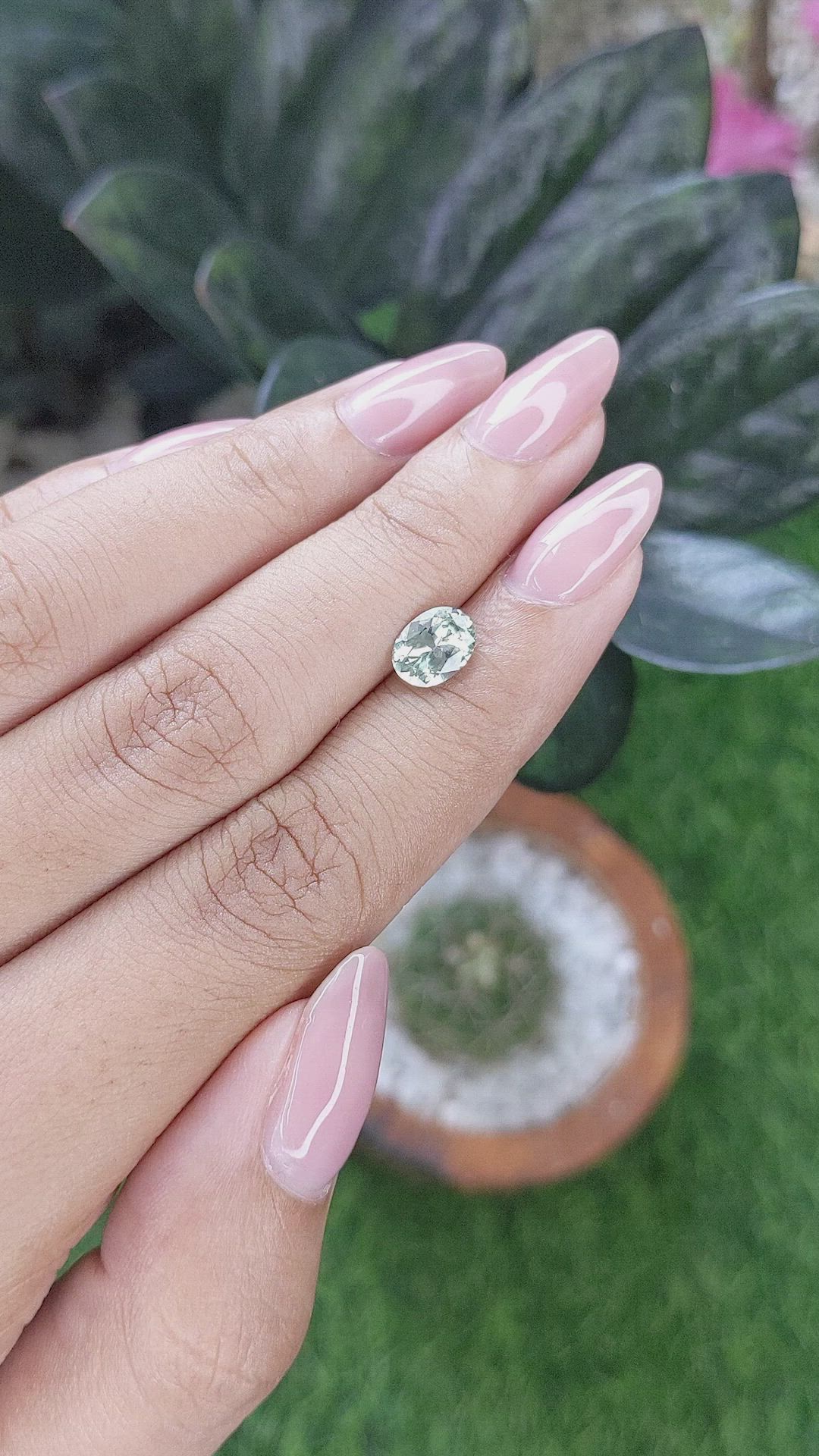 1.24 Ct. Bluish Green Sapphire from Montana Size Video