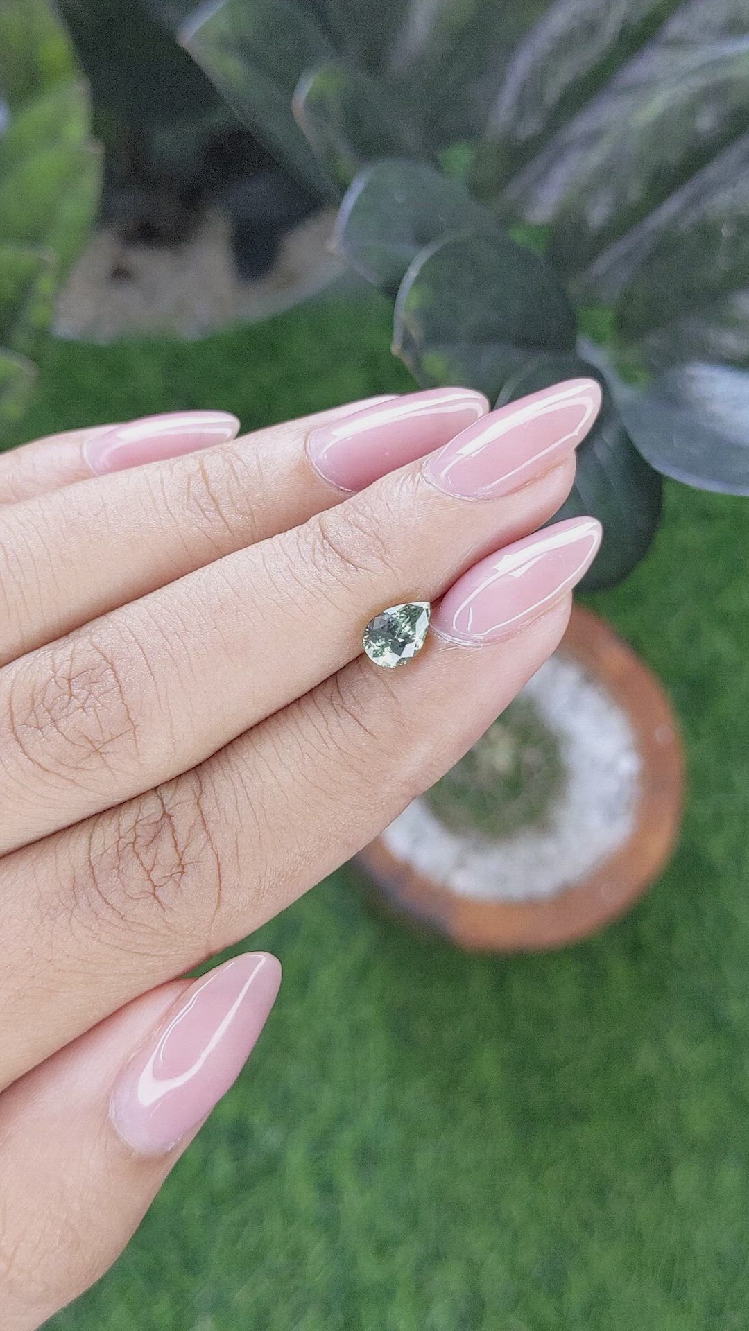 1.01 Ct. Bluish Green Sapphire from Montana Size Video