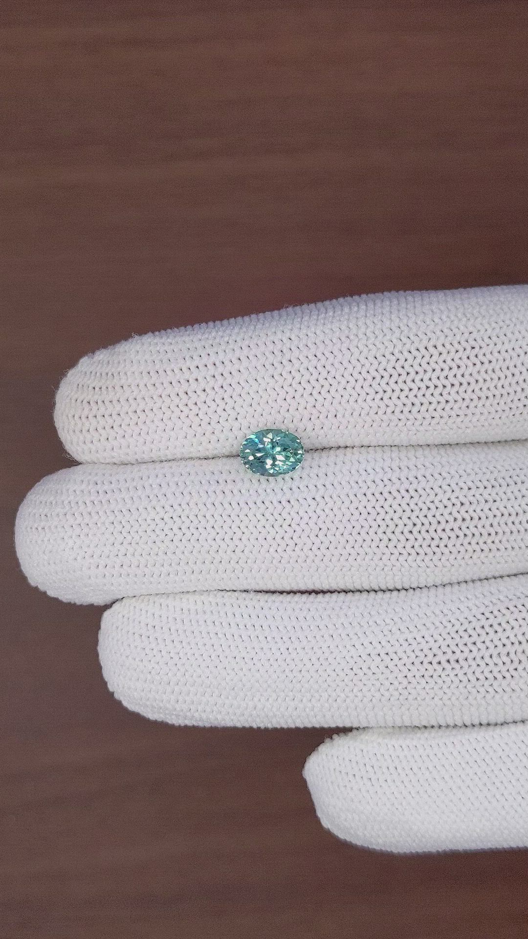 1.66 Ct. Bluish Green Sapphire from Montana Size Video