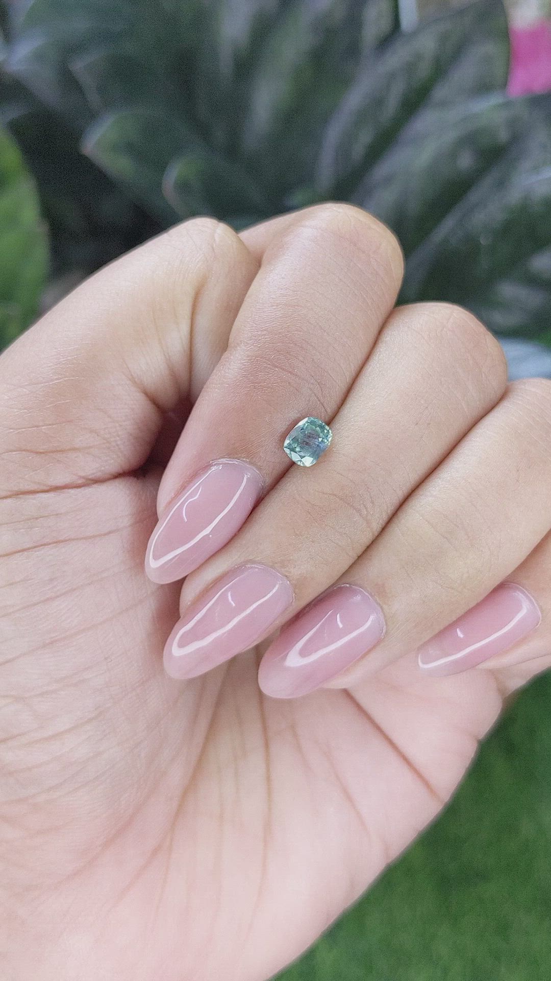 0.64 Ct. Bluish Green Sapphire from Montana Size Video