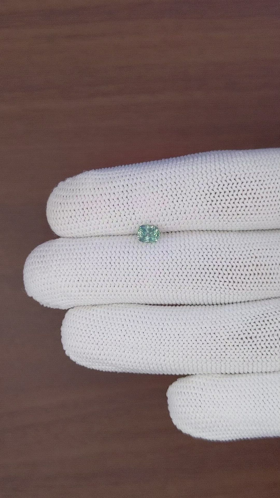 0.64 Ct. Bluish Green Sapphire from Montana Size Video