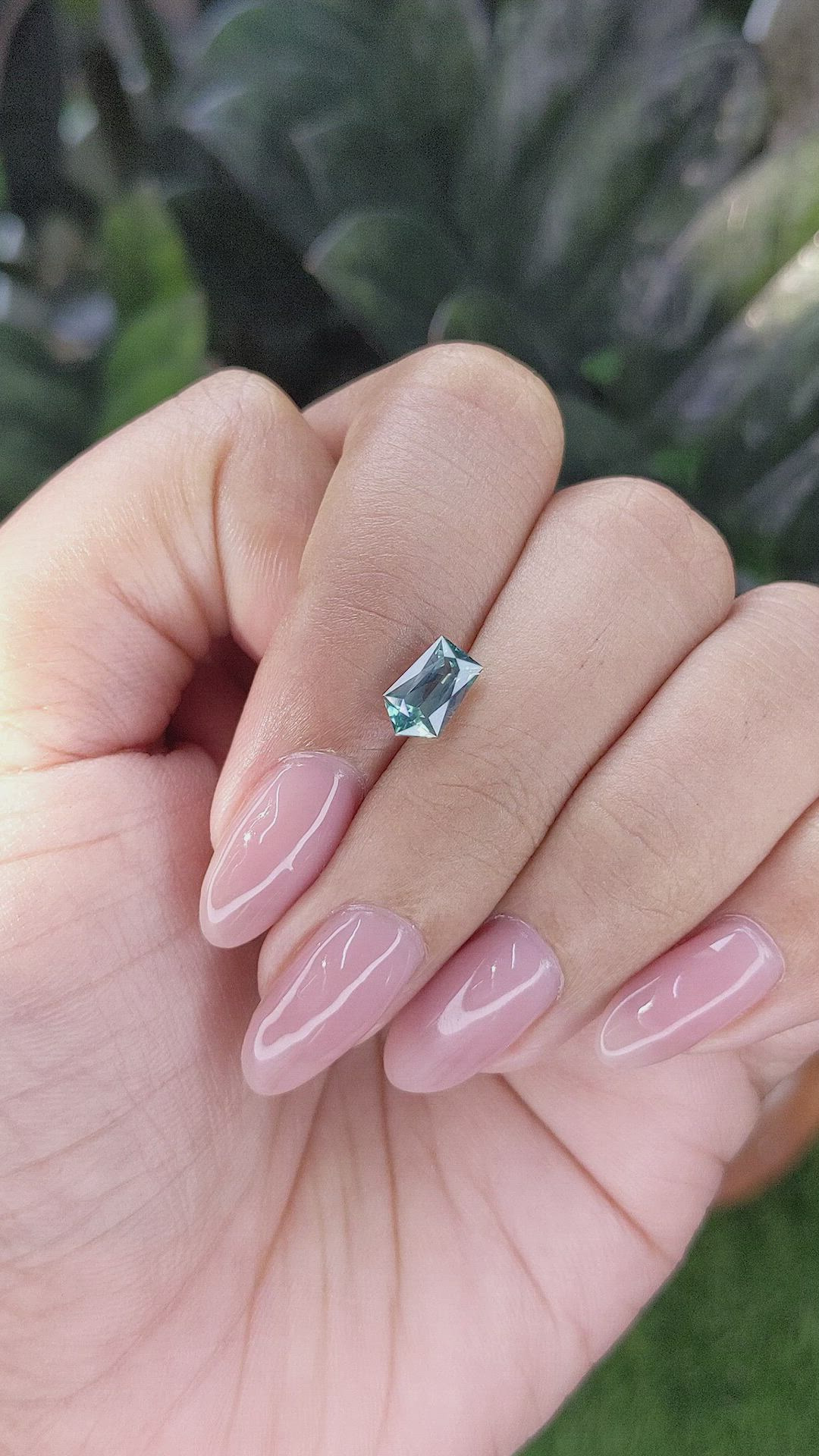 1.47 Ct. Bluish Green Sapphire from Montana Size Video