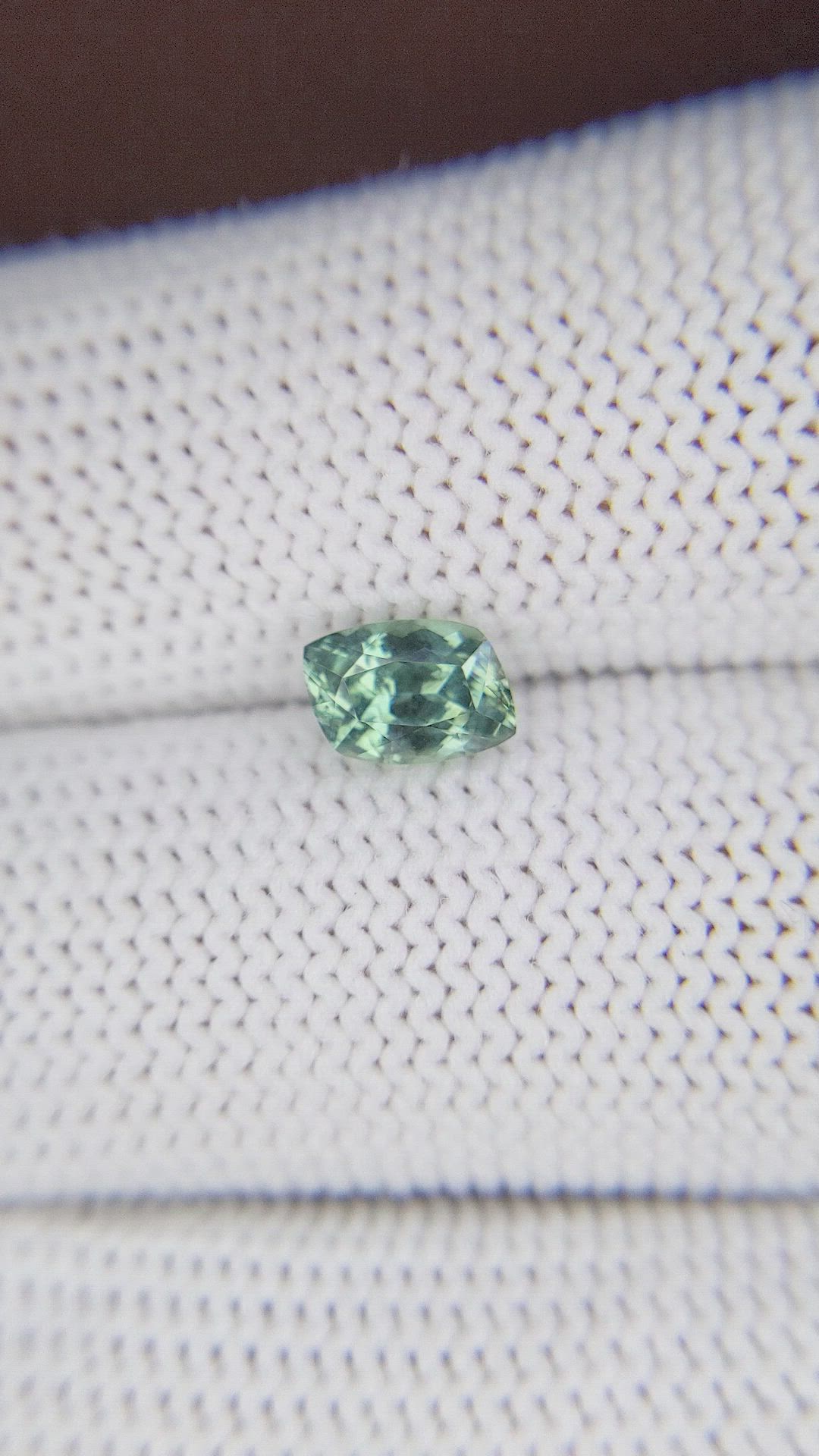 1.37 Ct. Bluish Green Sapphire from Montana Size Video
