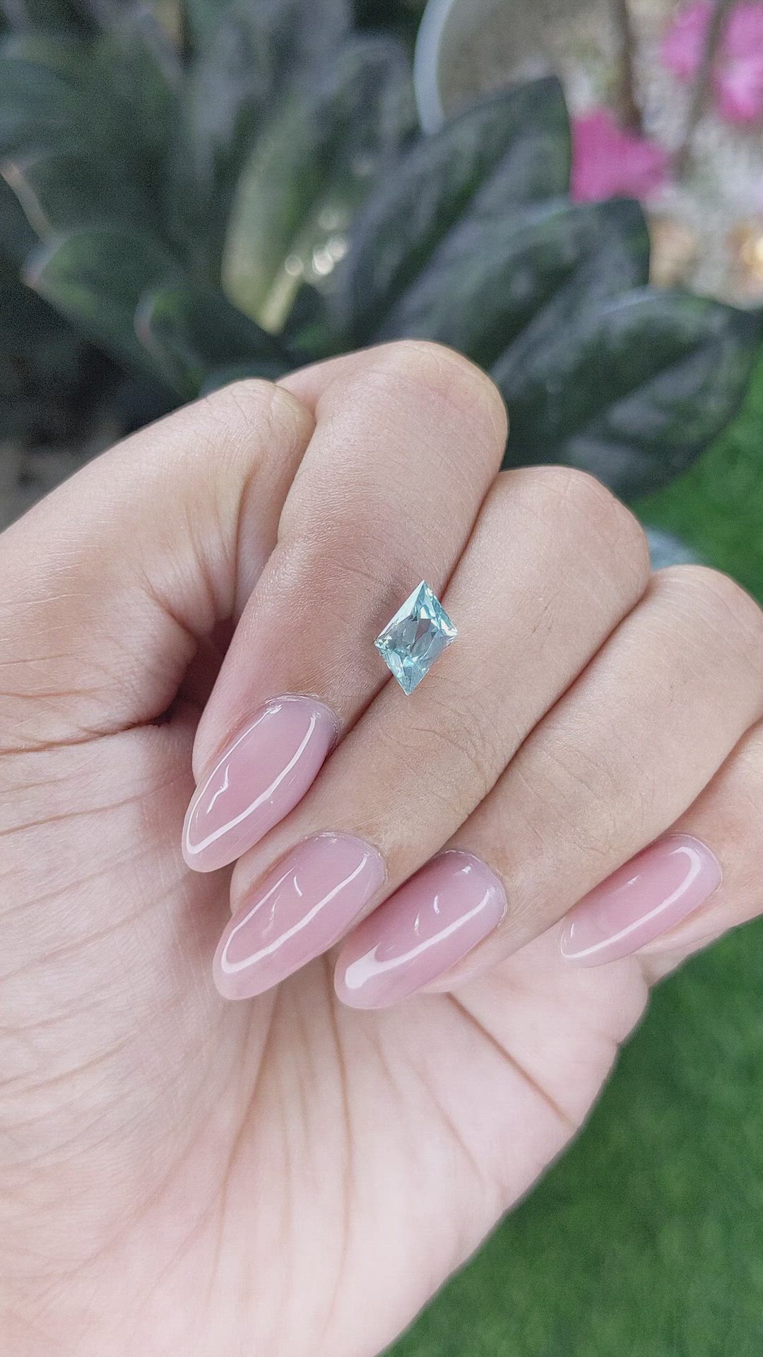 1.55 Ct. Bluish Green Sapphire from Montana Size Video