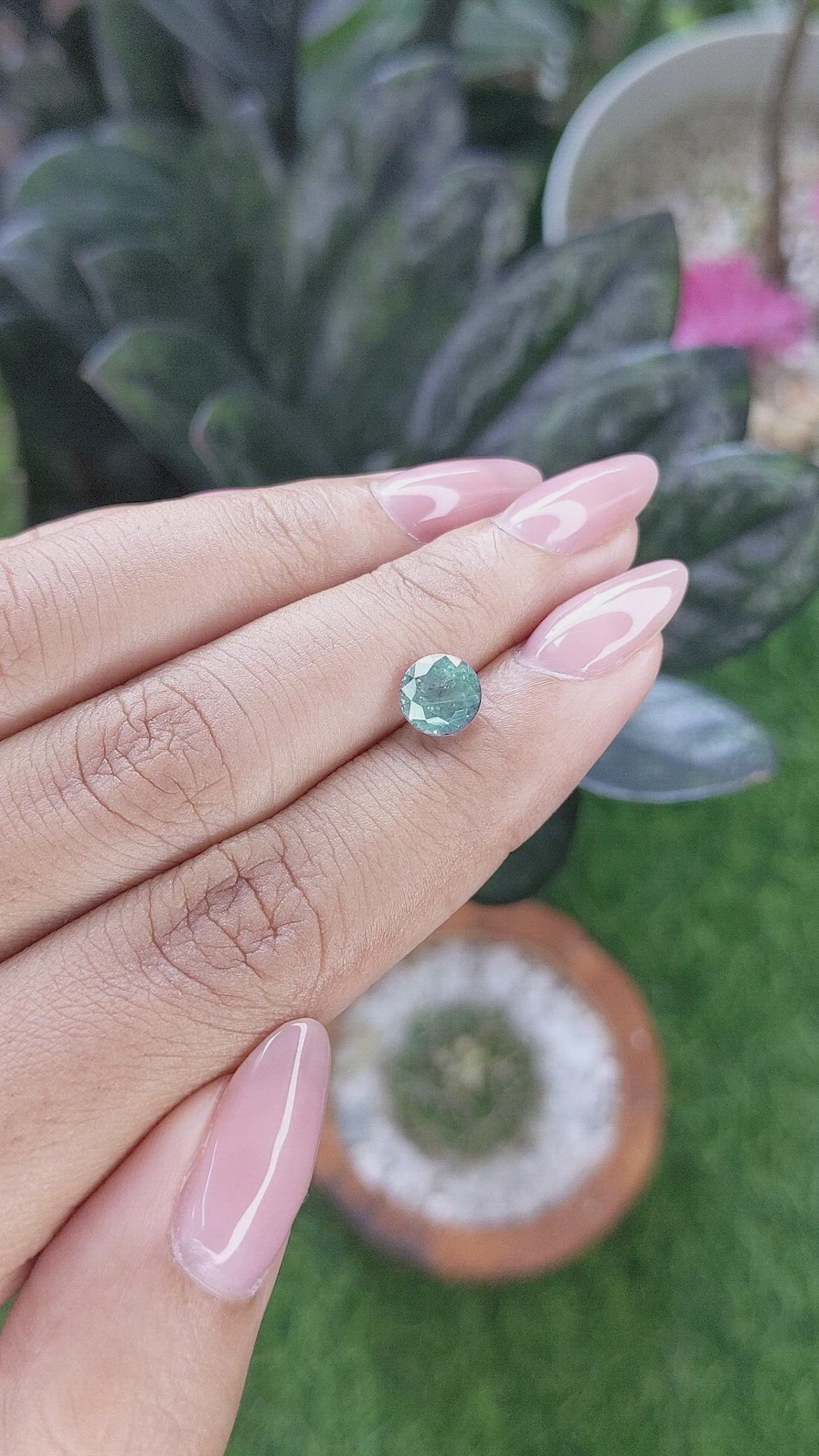 1.79 Ct. Bluish Green Sapphire from Montana Size Video