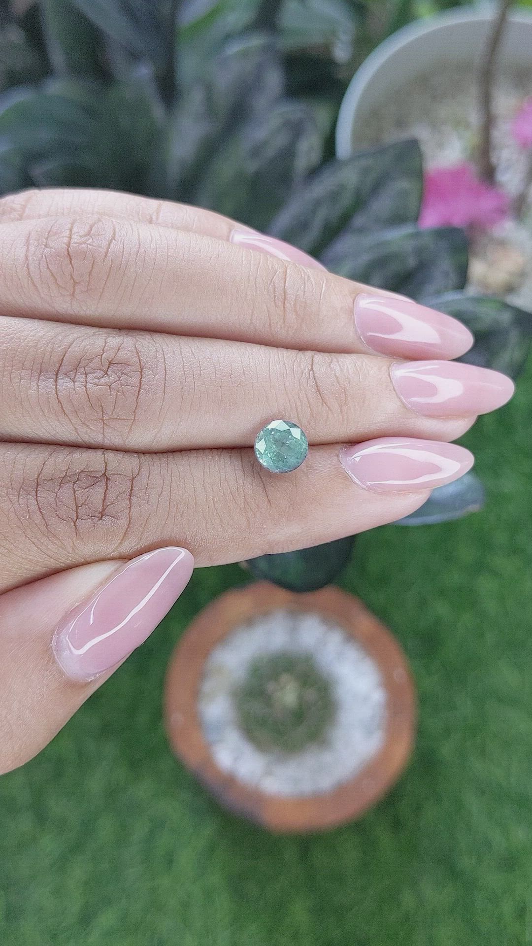 1.79 Ct. Bluish Green Sapphire from Montana Size Video