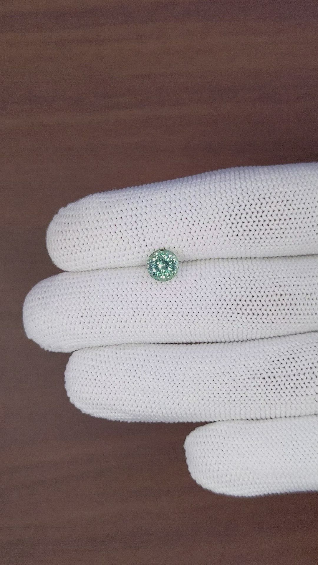 1.53 Ct. Bluish Green Sapphire from Montana Size Video