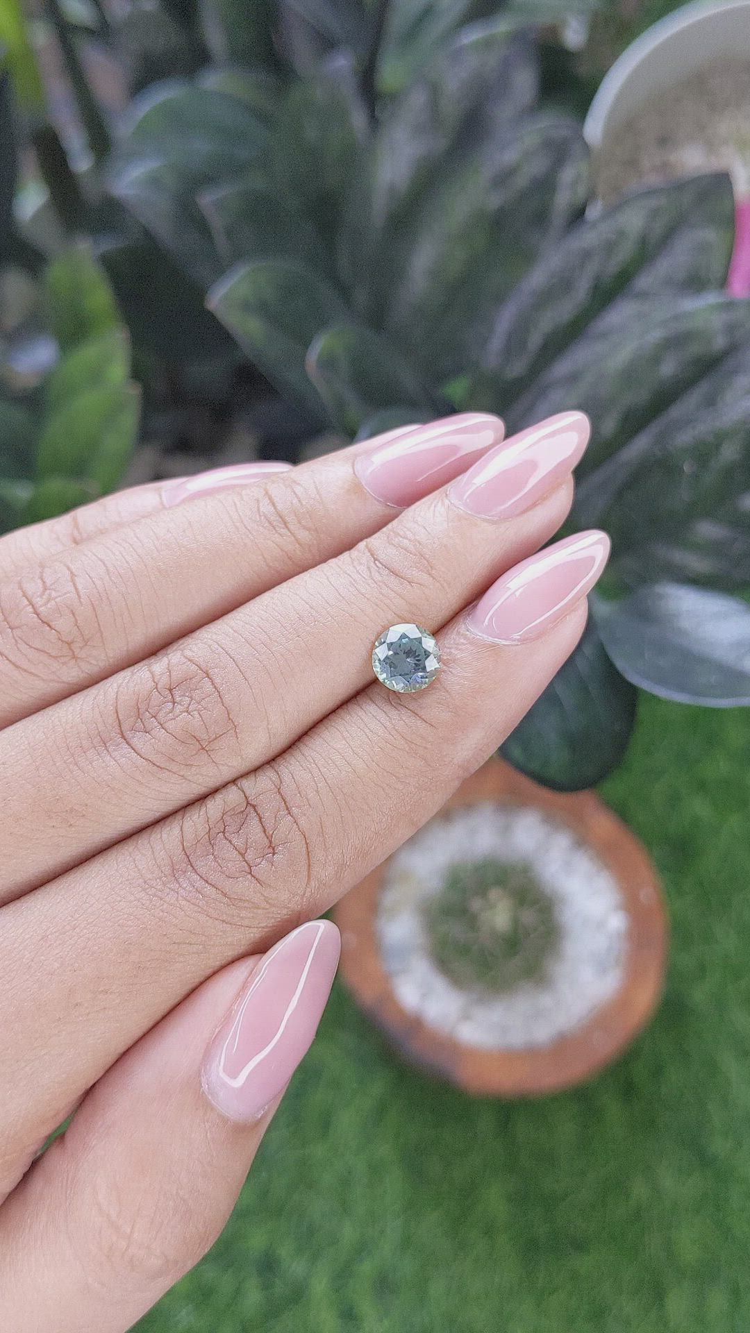 1.53 Ct. Bluish Green Sapphire from Montana Size Video