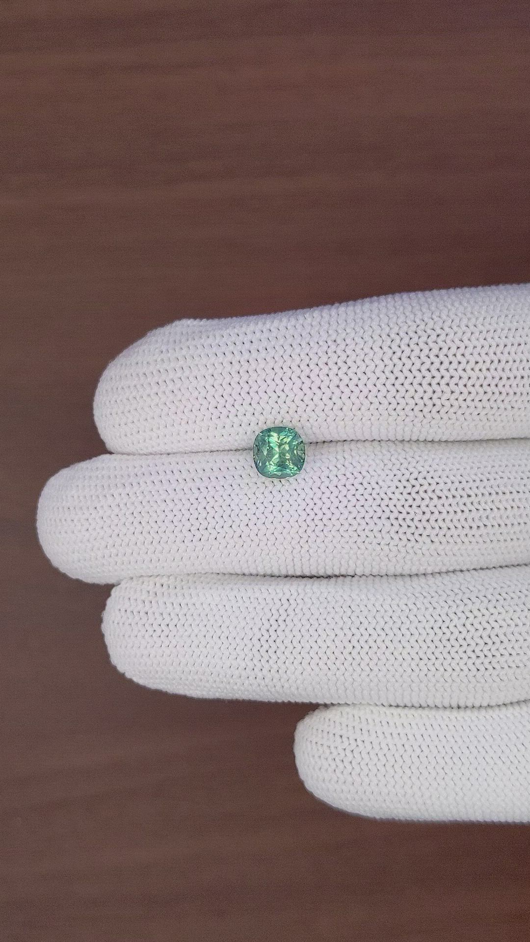 2.02 Ct. Bluish Green Sapphire from Montana Size Video
