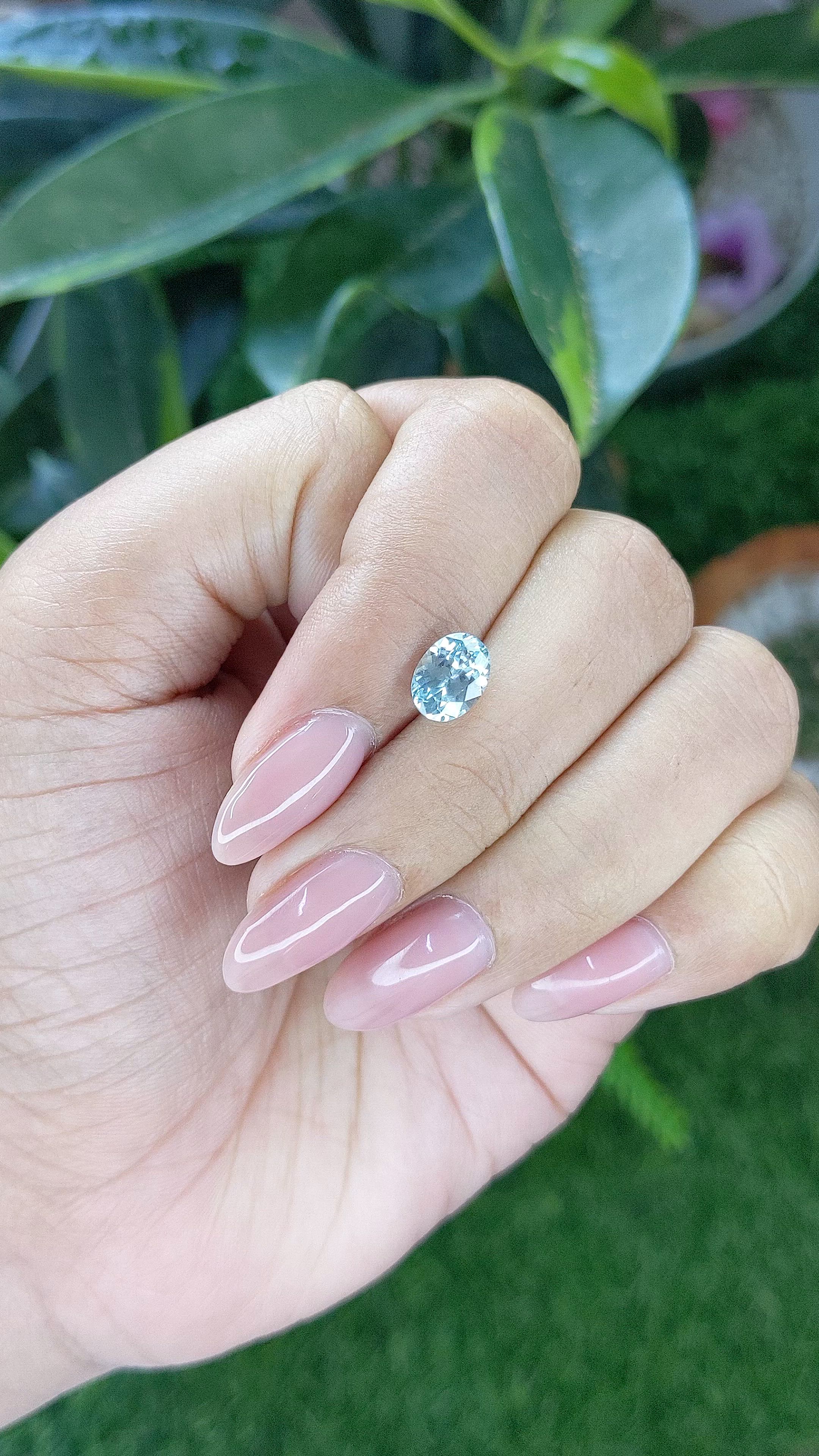 1.53 Ct. Greenish Blue Sapphire from Montana Size Video