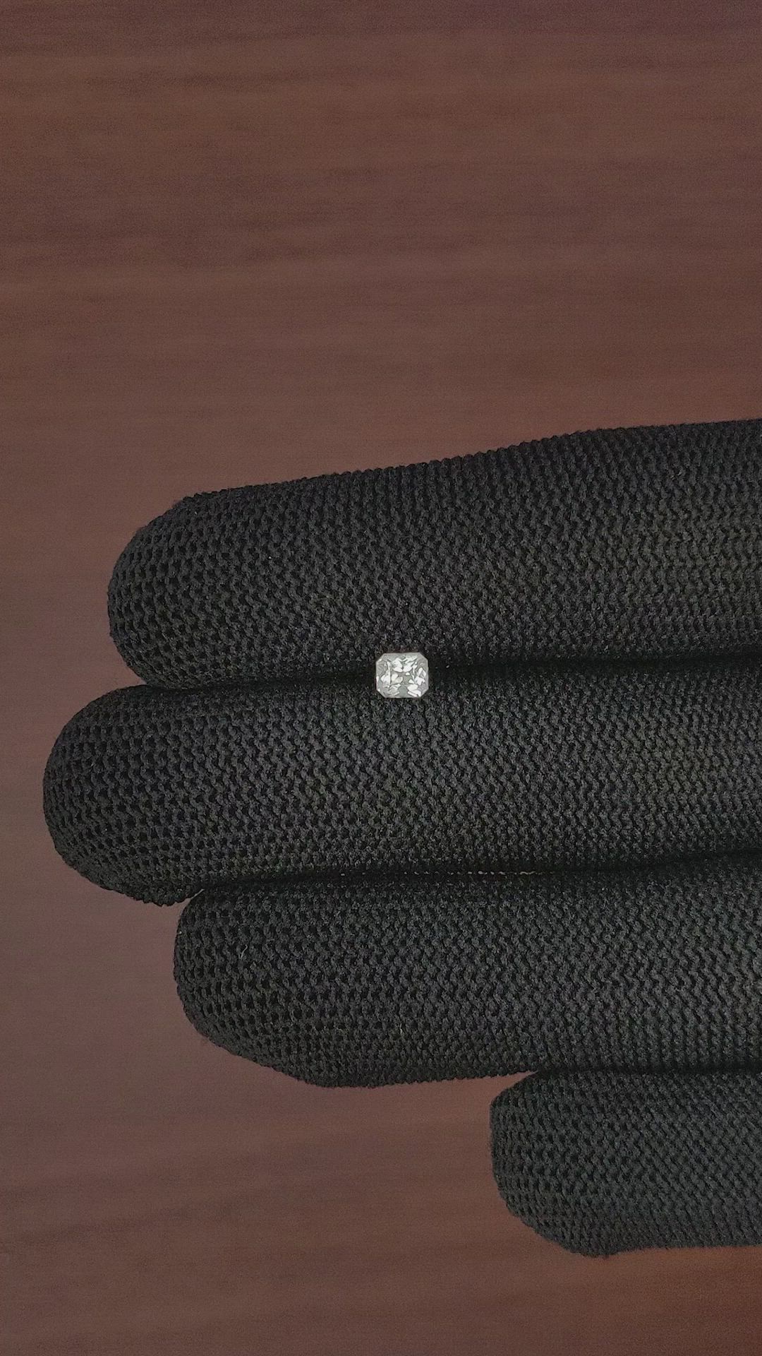 0.44 Ct. White Sapphire from Montana Size Video