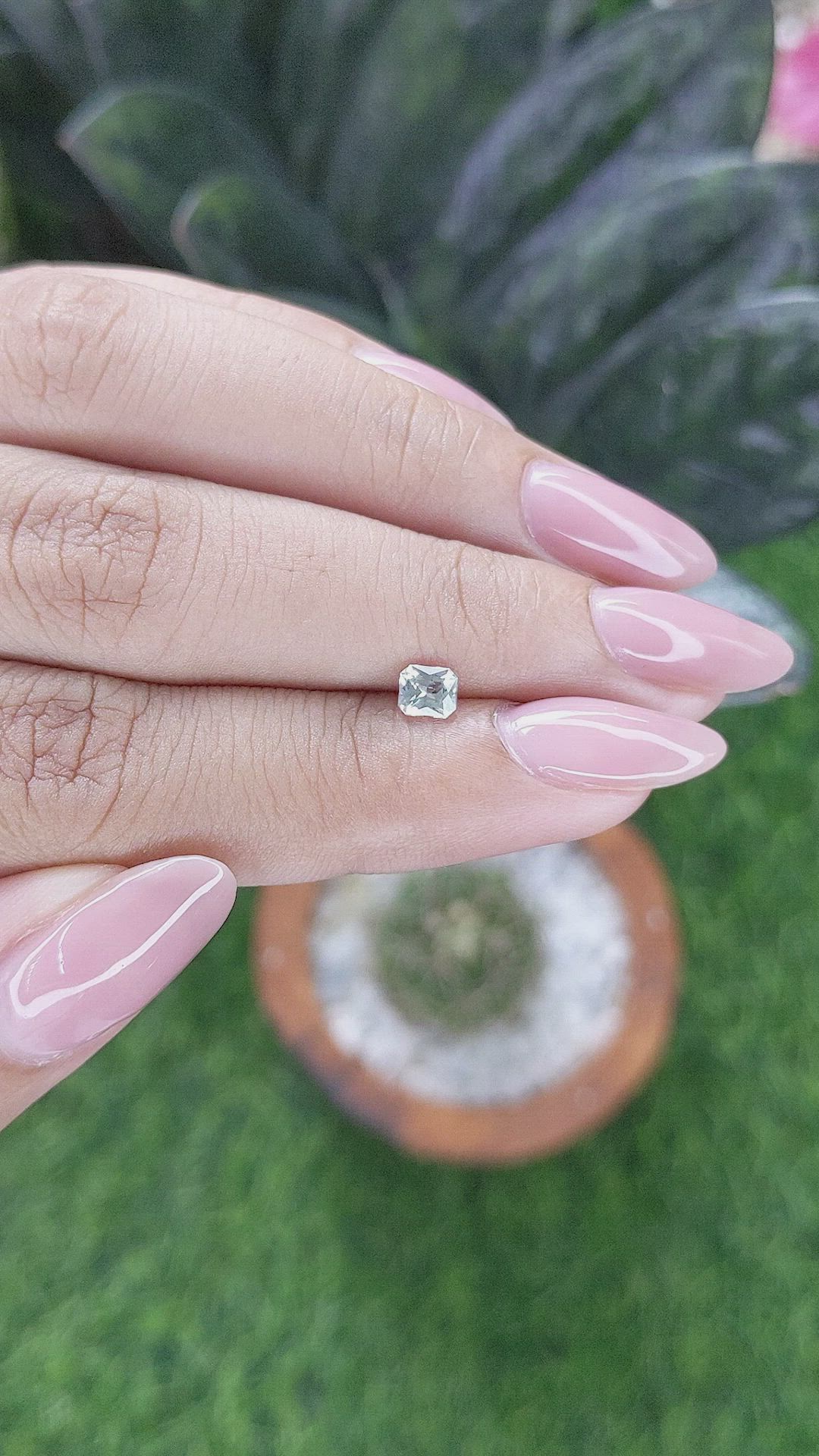 0.44 Ct. White Sapphire from Montana Size Video