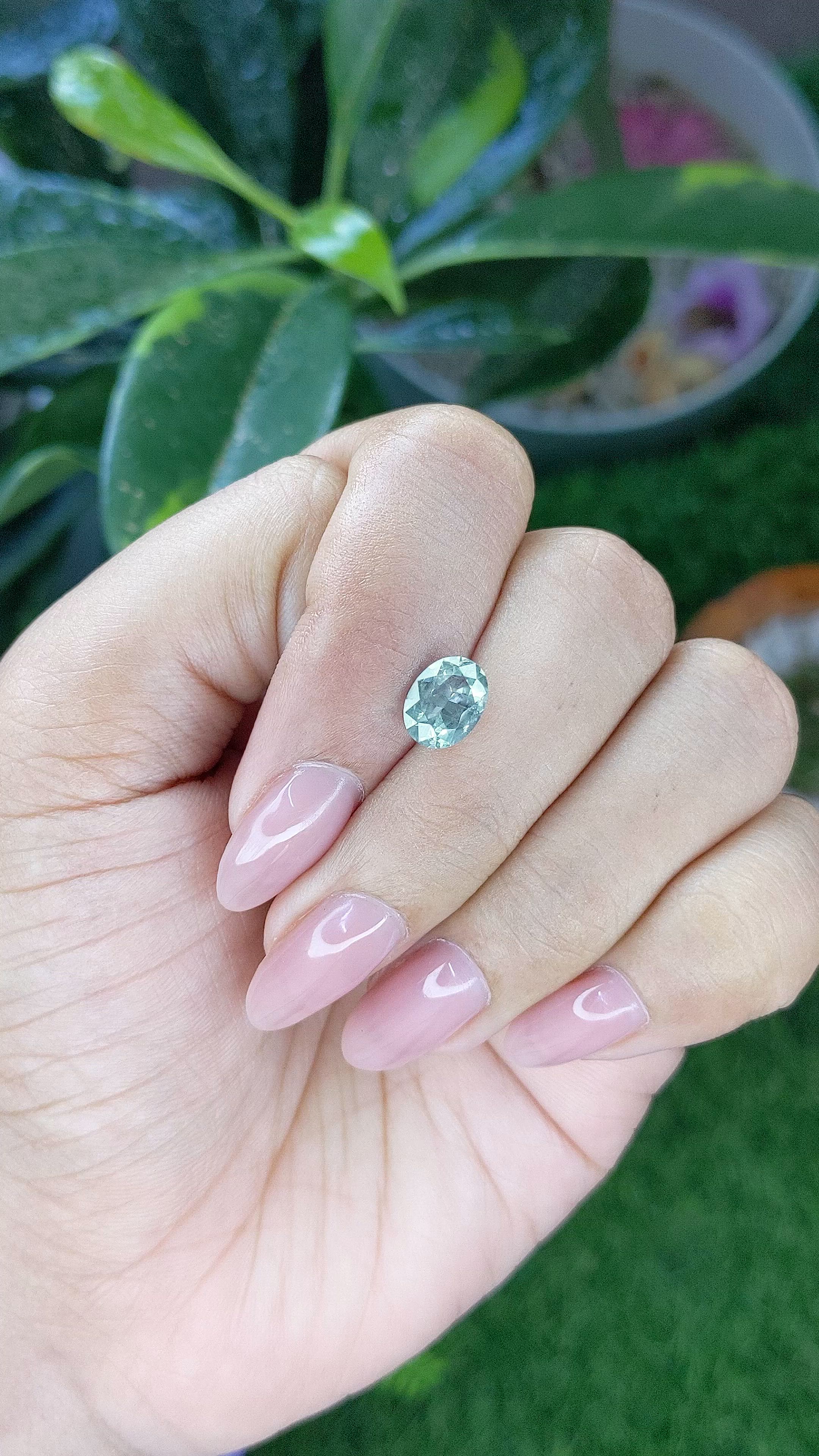 1.68 Ct. Bluish Green Sapphire from Montana Size Video