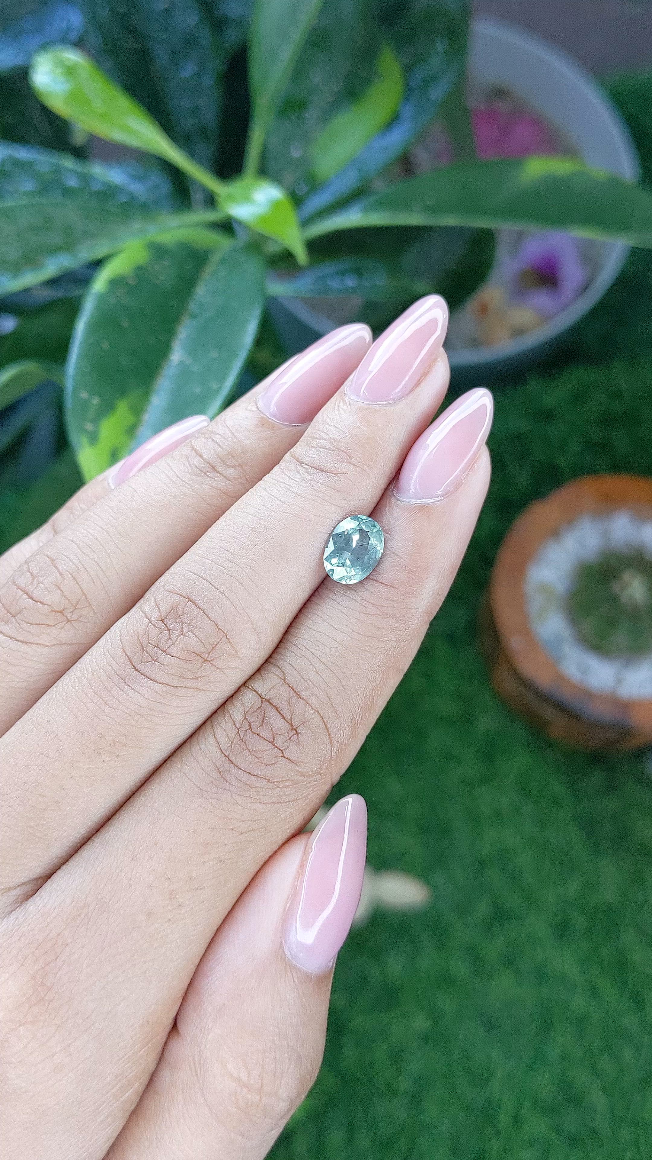 1.68 Ct. Bluish Green Sapphire from Montana Size Video