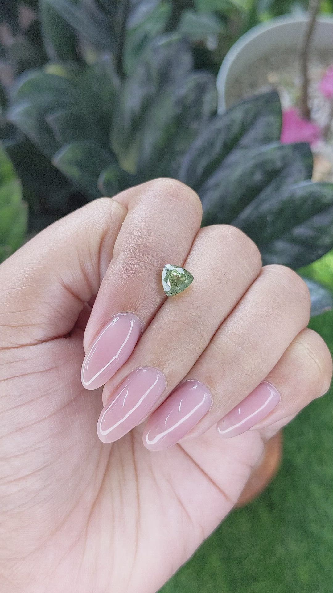 1.54 Ct. Yellowish Green Sapphire from Montana Size Video
