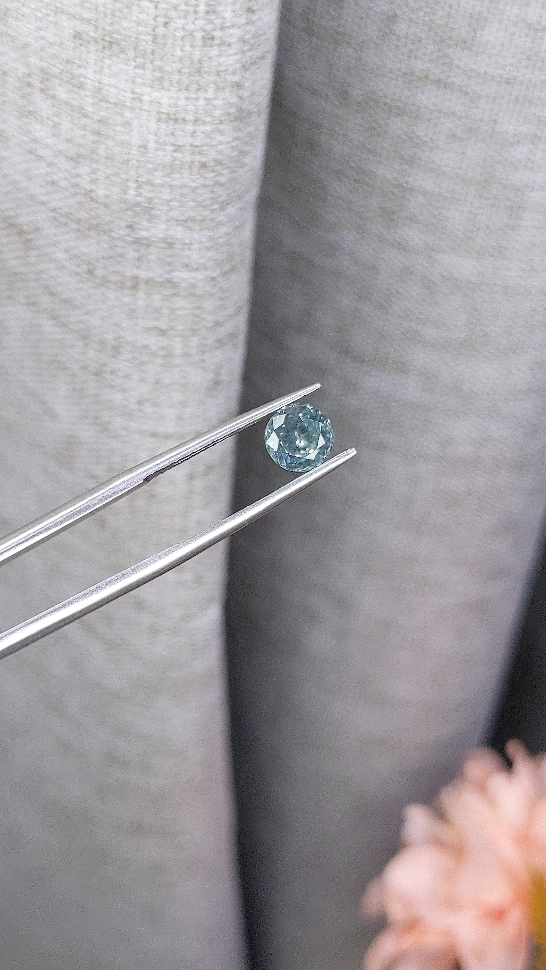 1.22 Ct. Bluish Green Sapphire from Montana Size Video