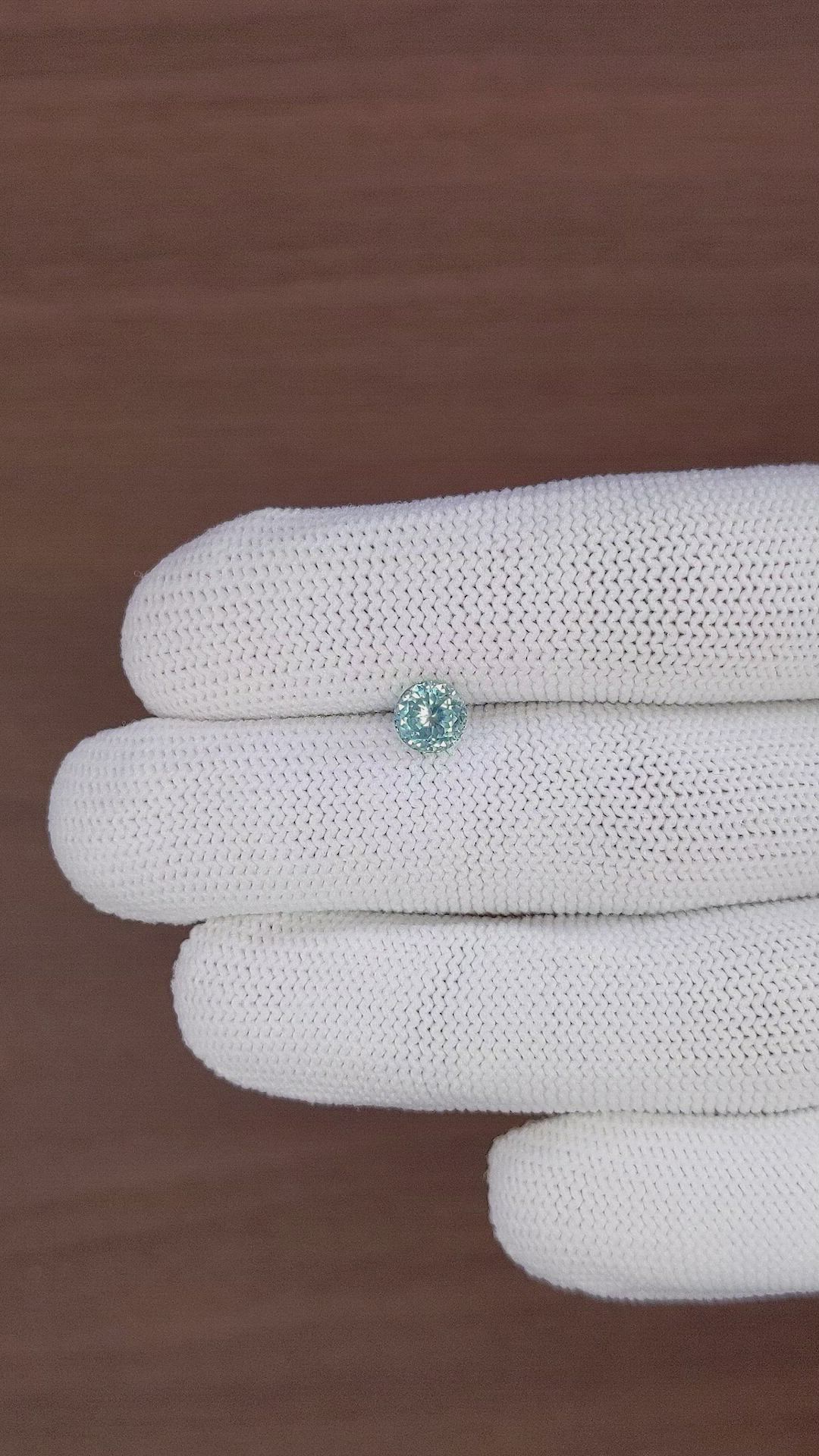 1.22 Ct. Bluish Green Sapphire from Montana Size Video