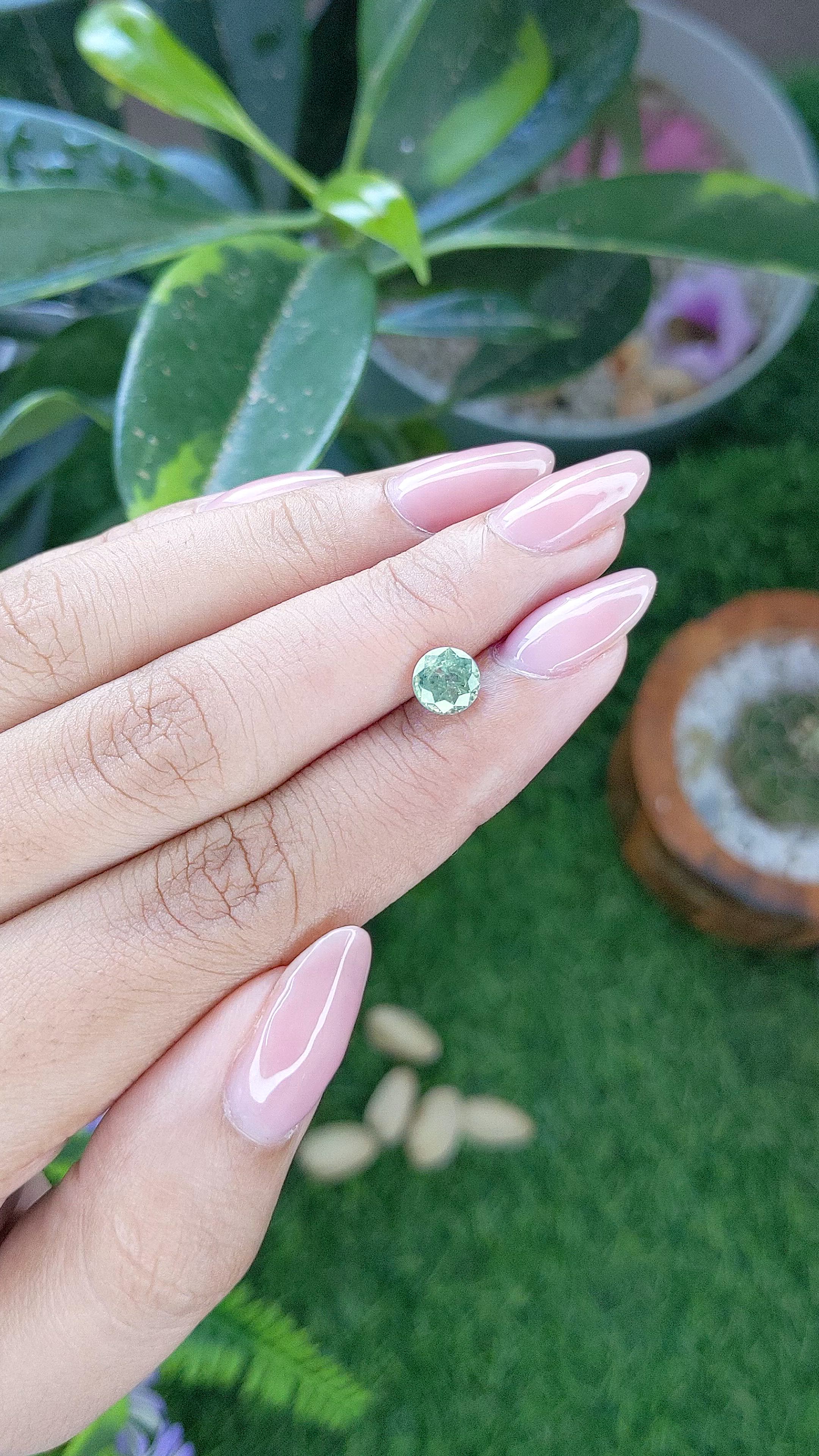 1.23 Ct. Green Sapphire from Montana Size Video