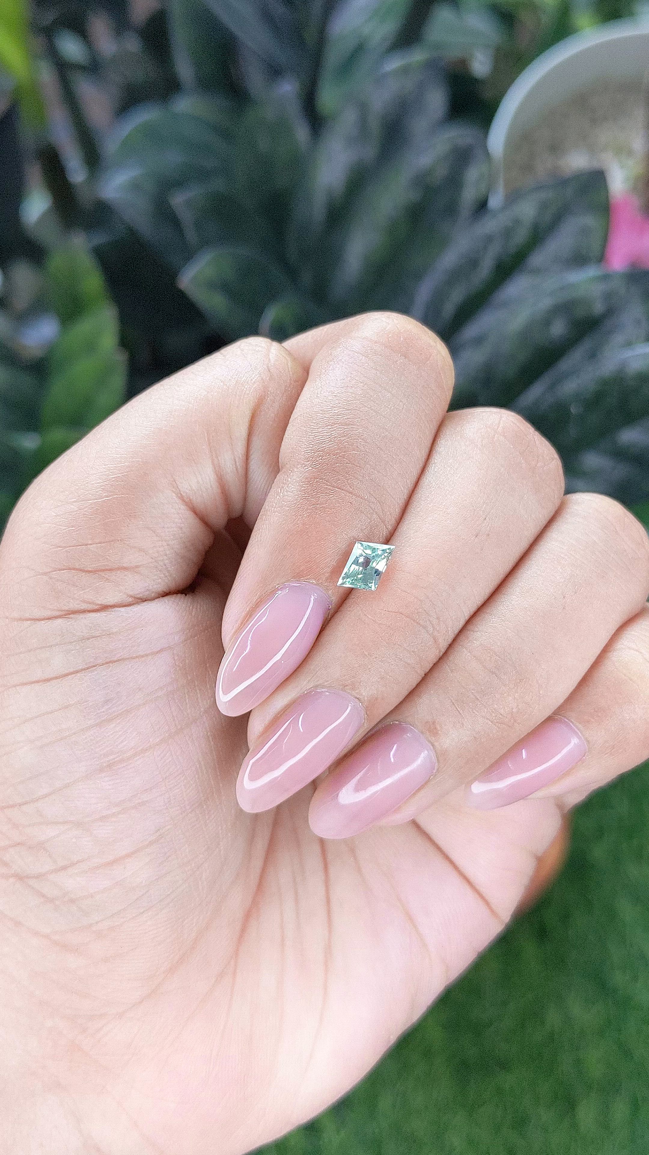 0.81 Ct. Bluish Green Sapphire from Montana Size Video