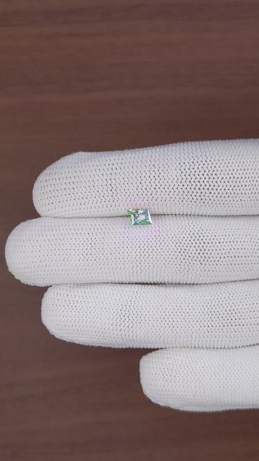 0.81 Ct. Bluish Green Sapphire from Montana Size Video