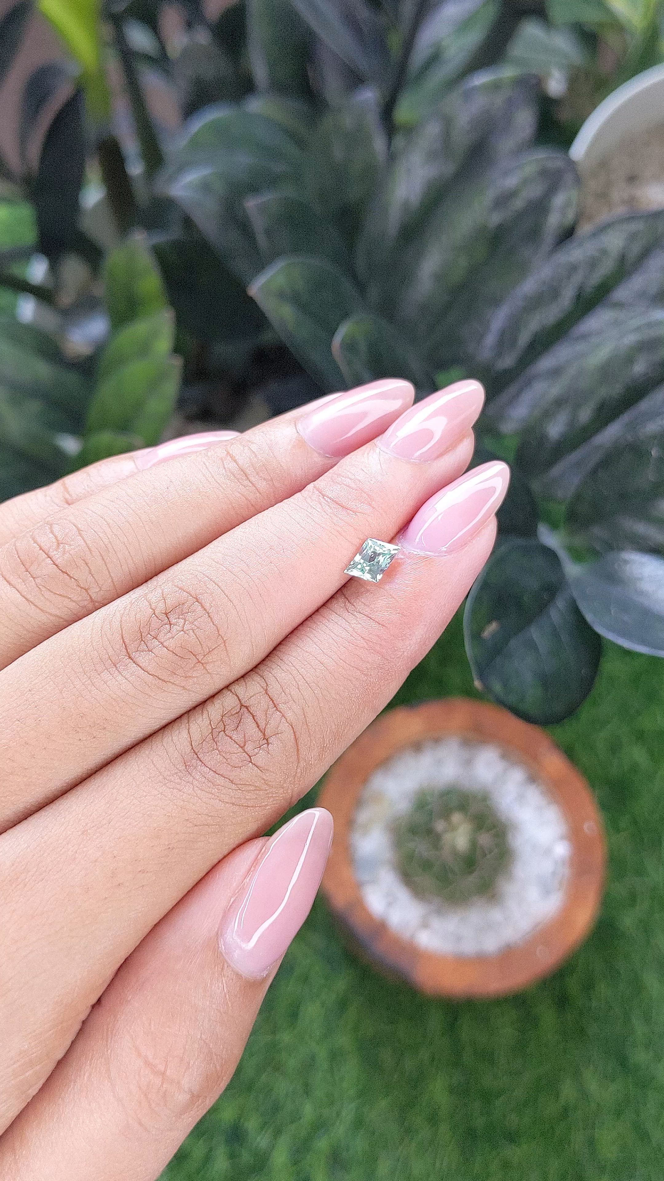 0.81 Ct. Bluish Green Sapphire from Montana Size Video