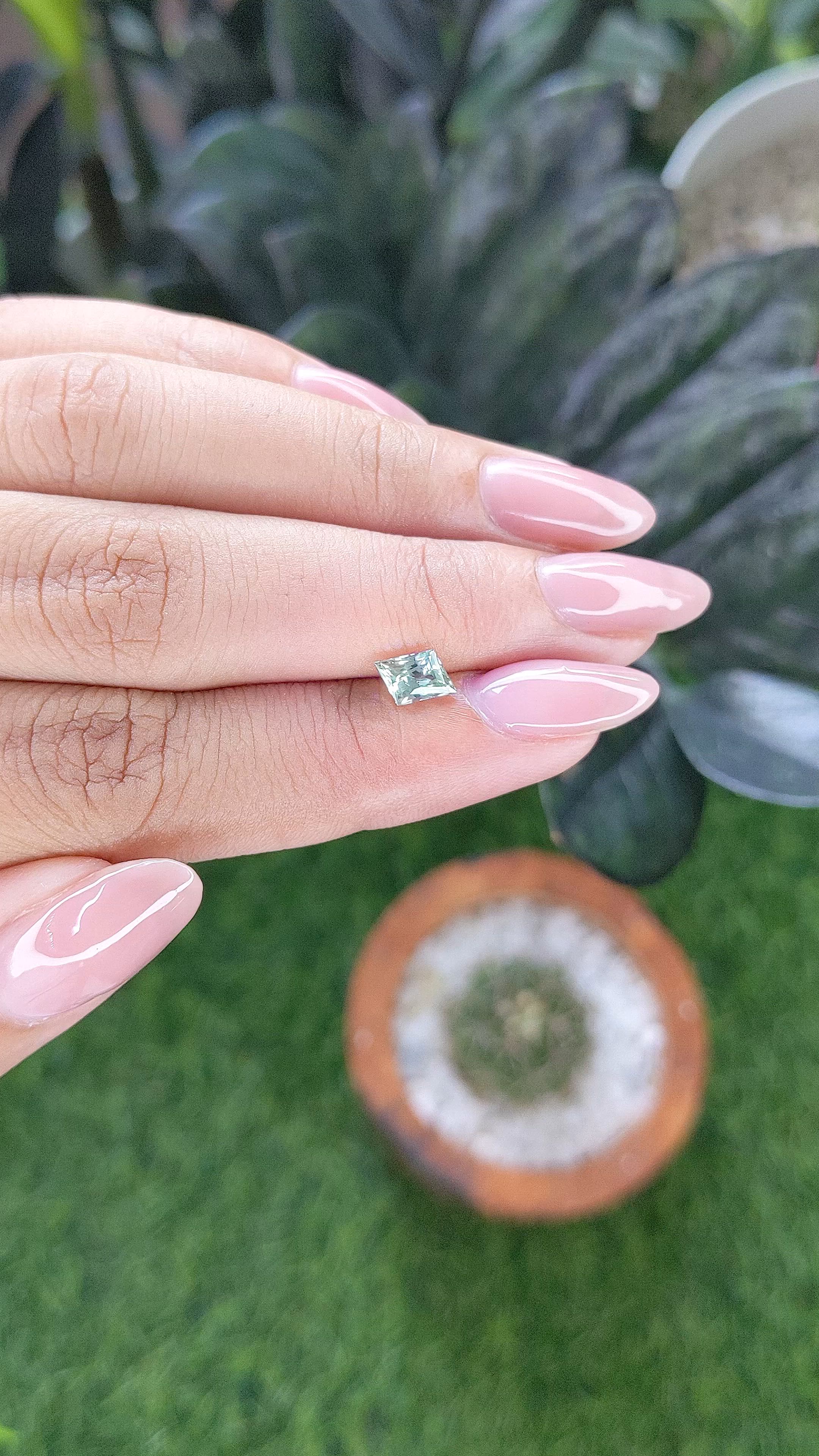 0.81 Ct. Bluish Green Sapphire from Montana Size Video