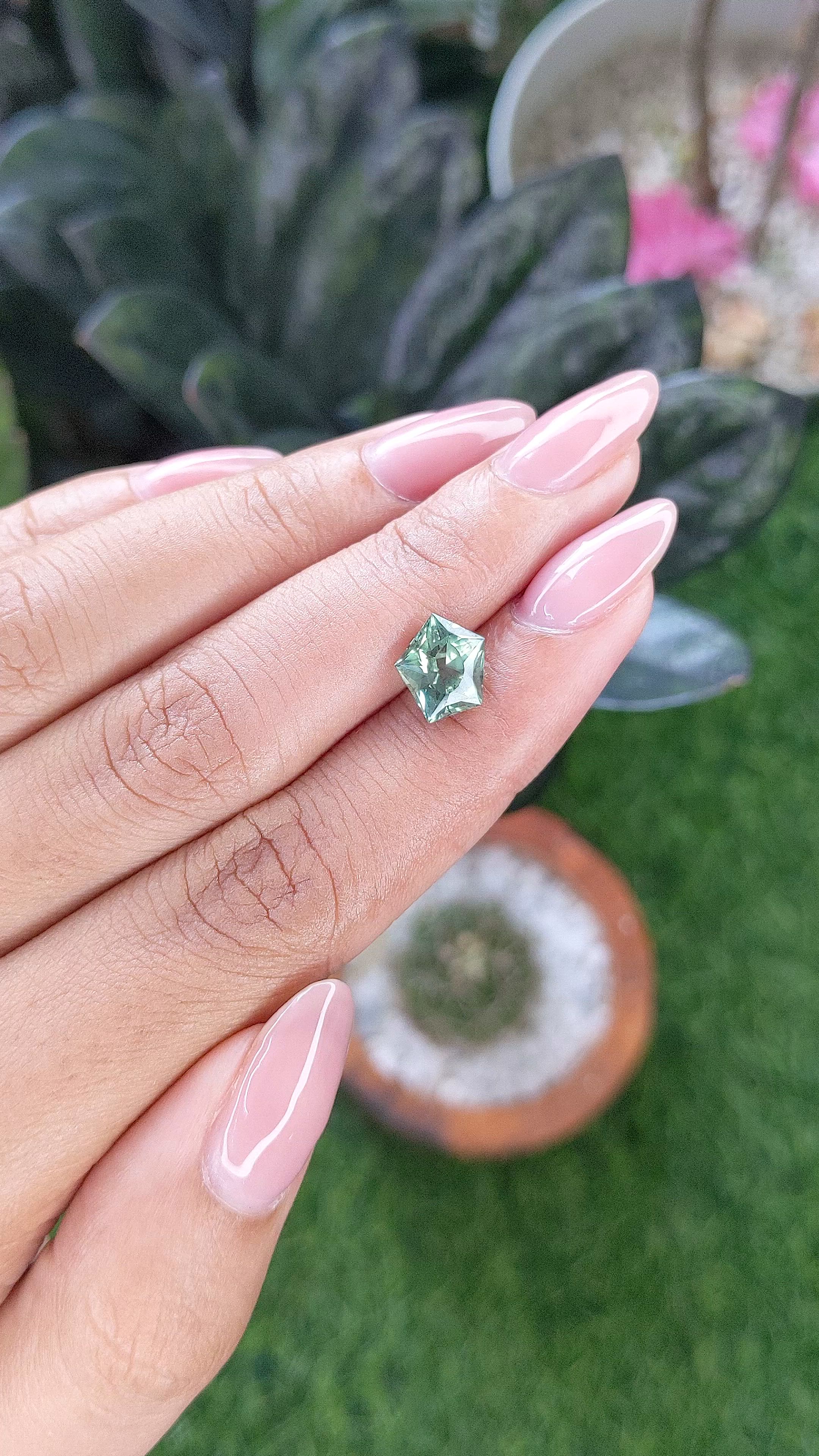 2.65 Ct. Bluish Green Sapphire from Montana Size Video