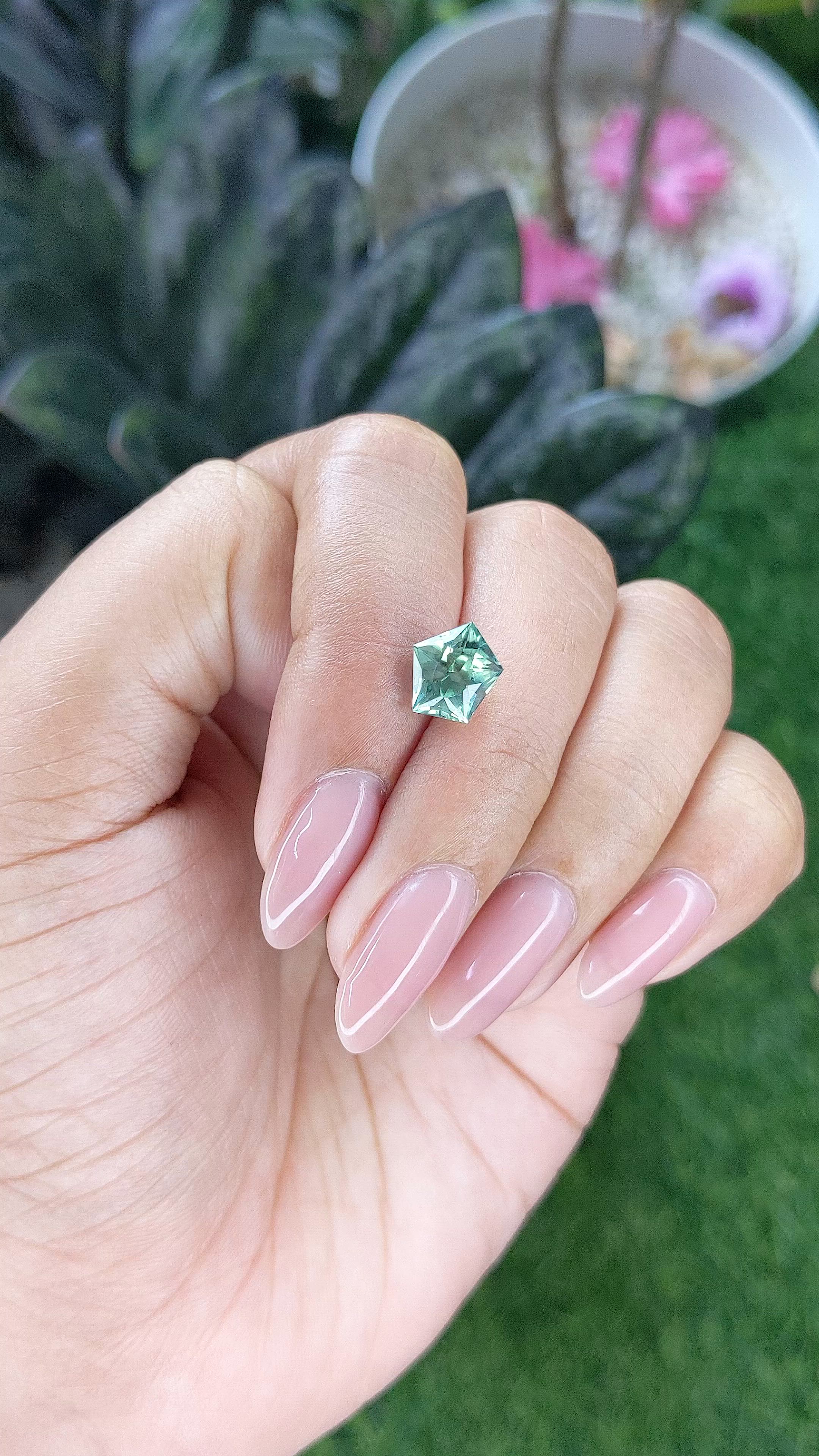 2.65 Ct. Bluish Green Sapphire from Montana Size Video