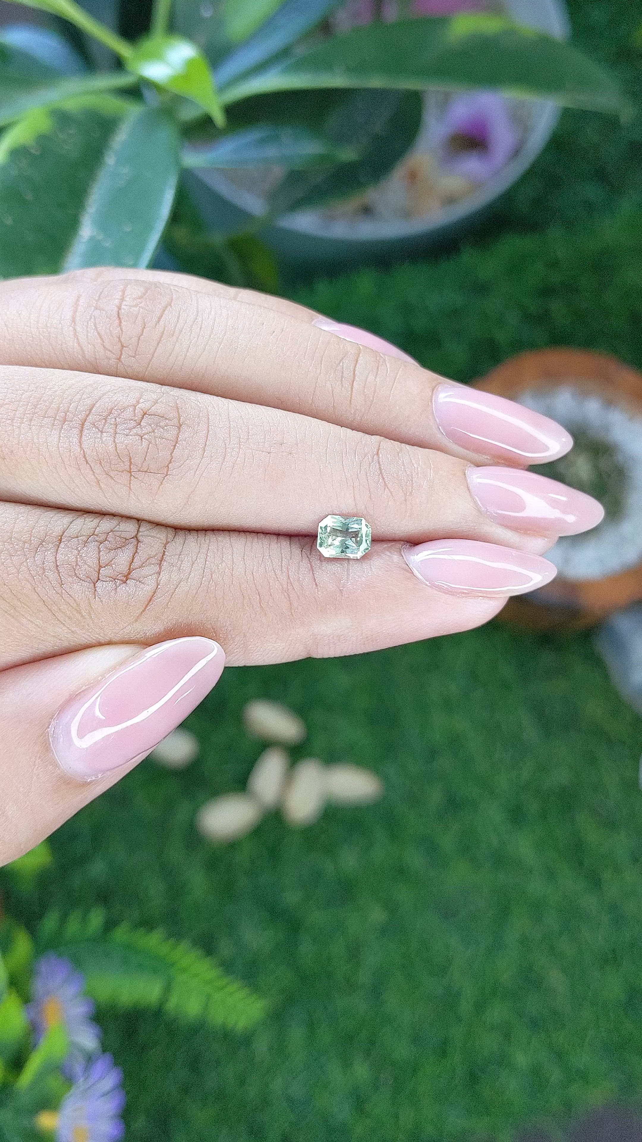 0.76 Ct. Green Sapphire from Montana Size Video