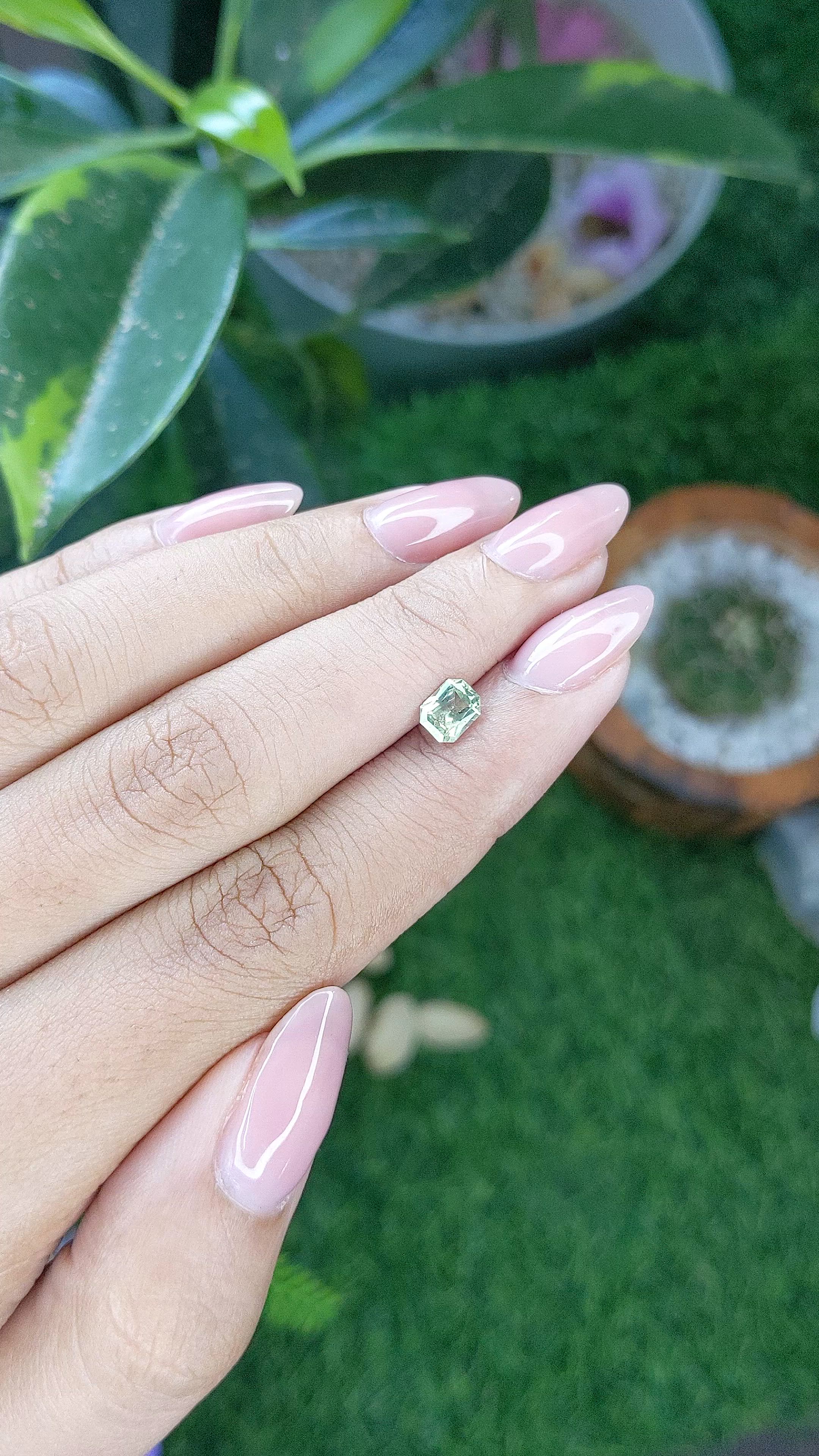 0.76 Ct. Green Sapphire from Montana Size Video