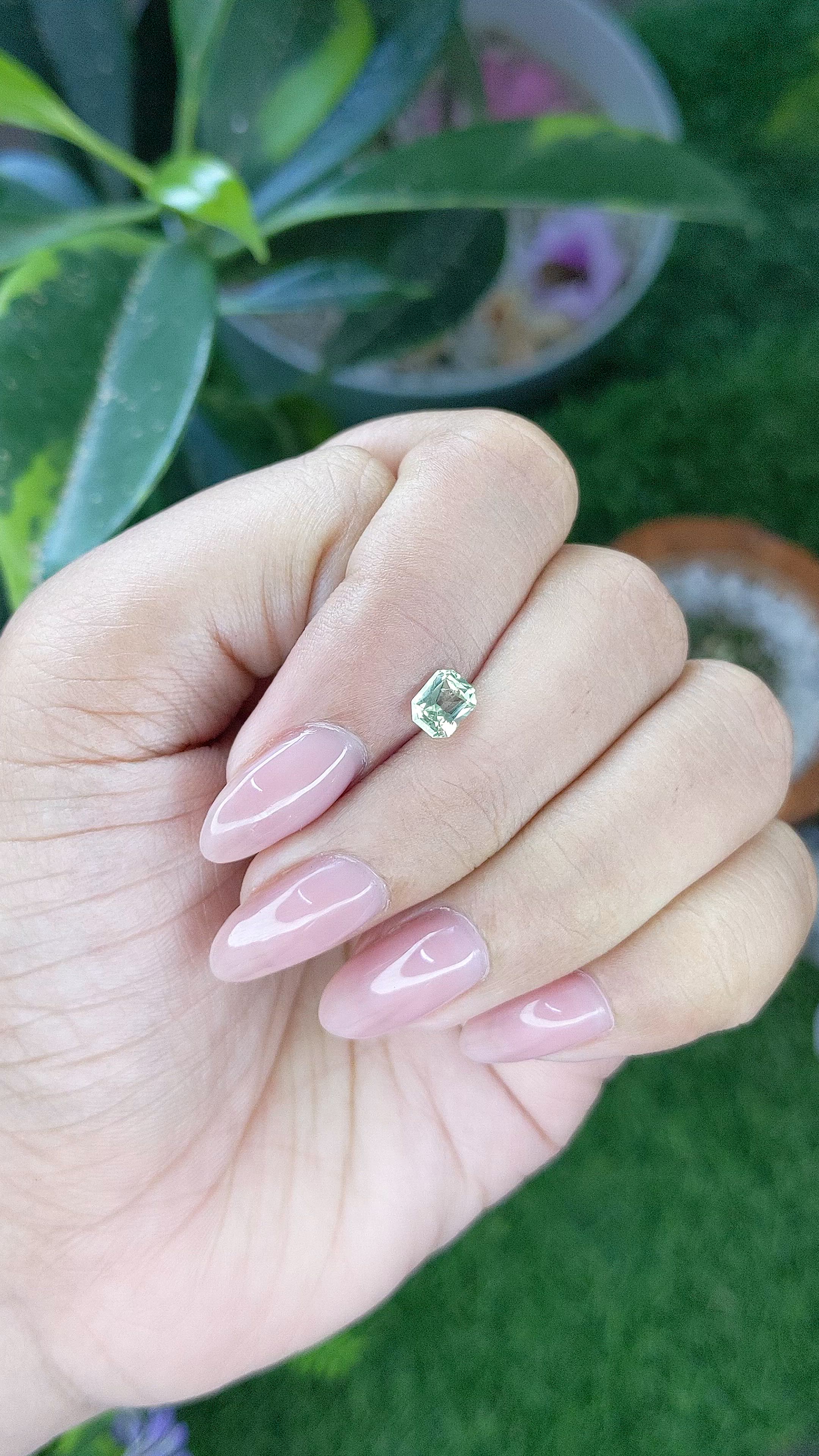 0.76 Ct. Green Sapphire from Montana Size Video