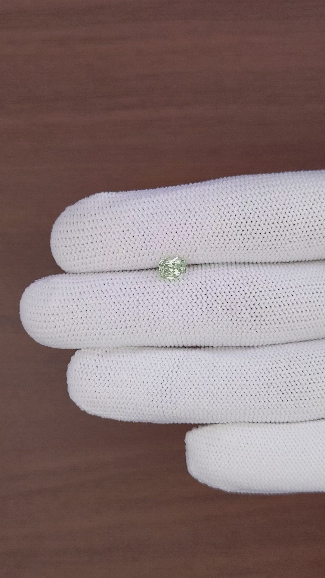 0.76 Ct. Green Sapphire from Montana Size Video