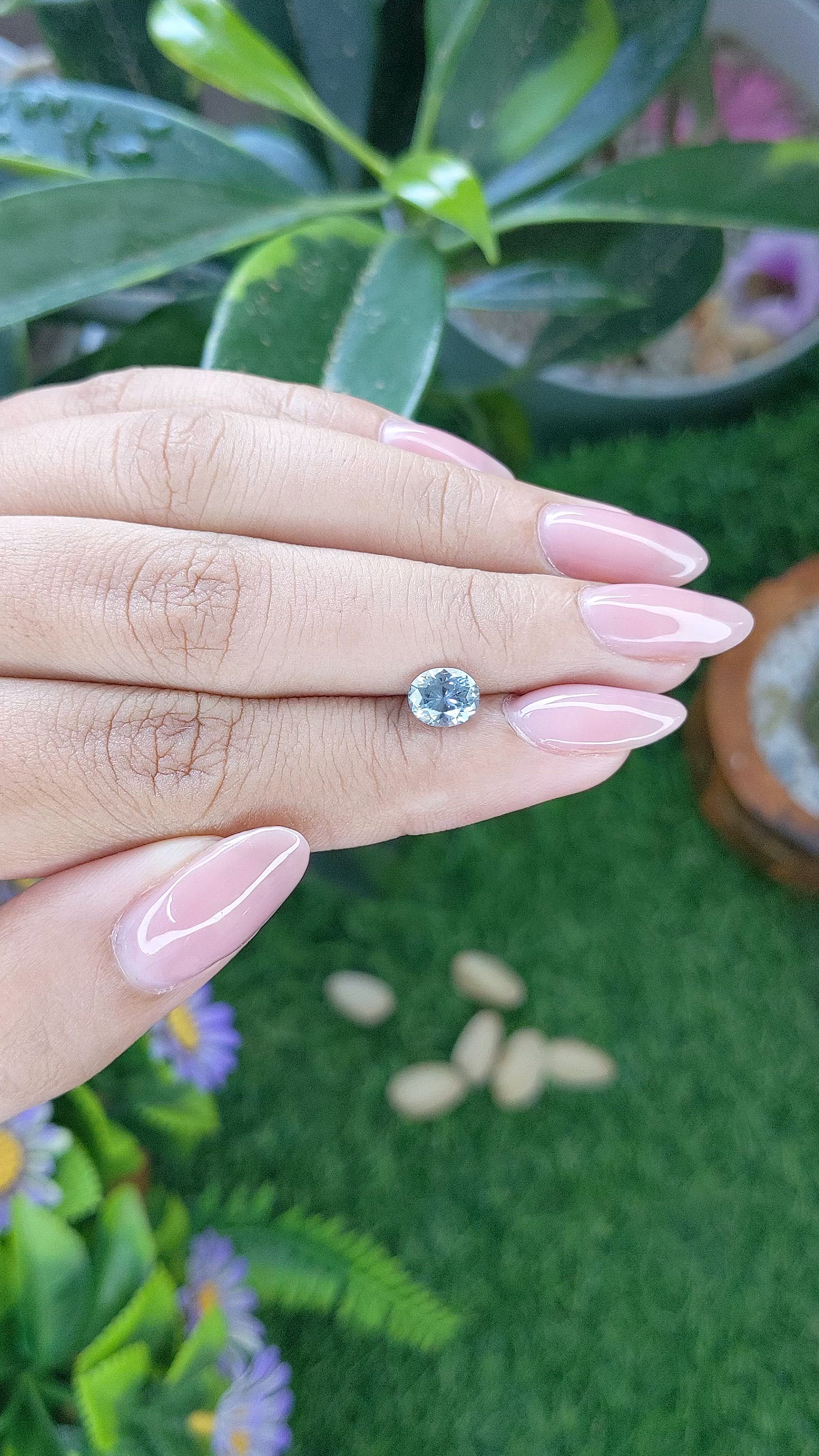 1.11 Ct. Greyish Blue Sapphire from Montana Size Video