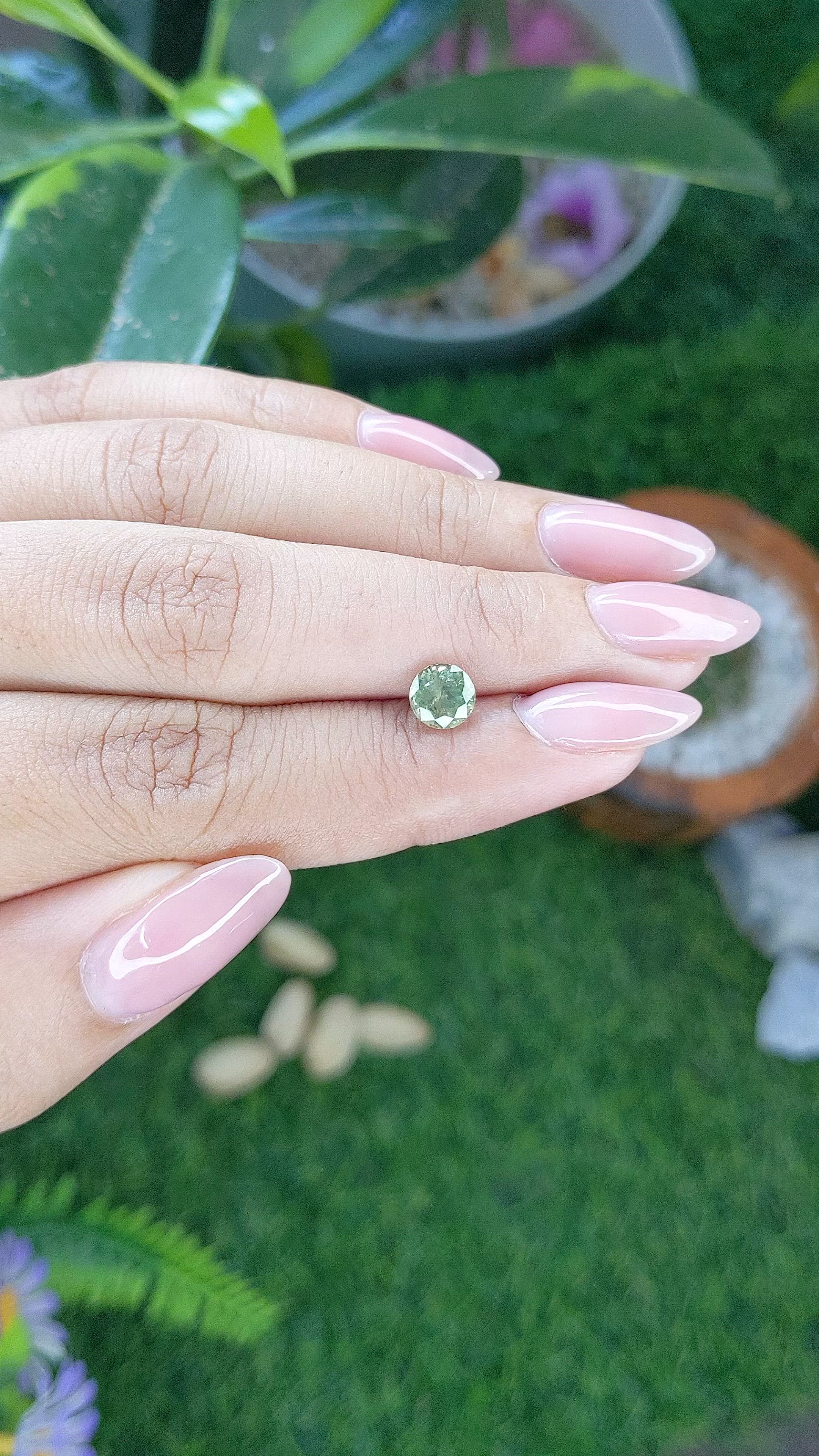 1.14 Ct. Yellowish Green Sapphire from Montana Size Video