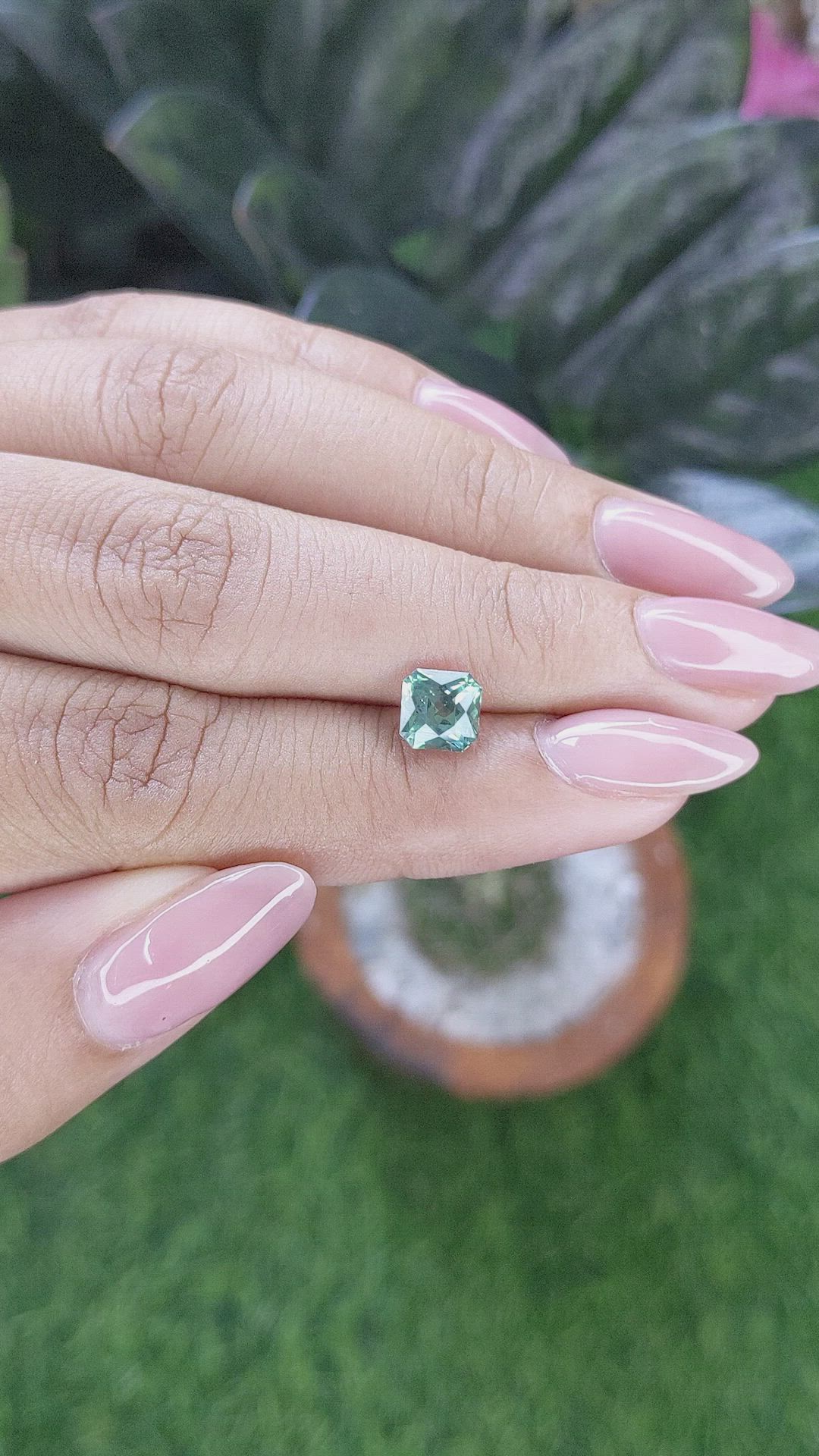 1.69 Ct. Bluish Green Sapphire from Montana Size Video