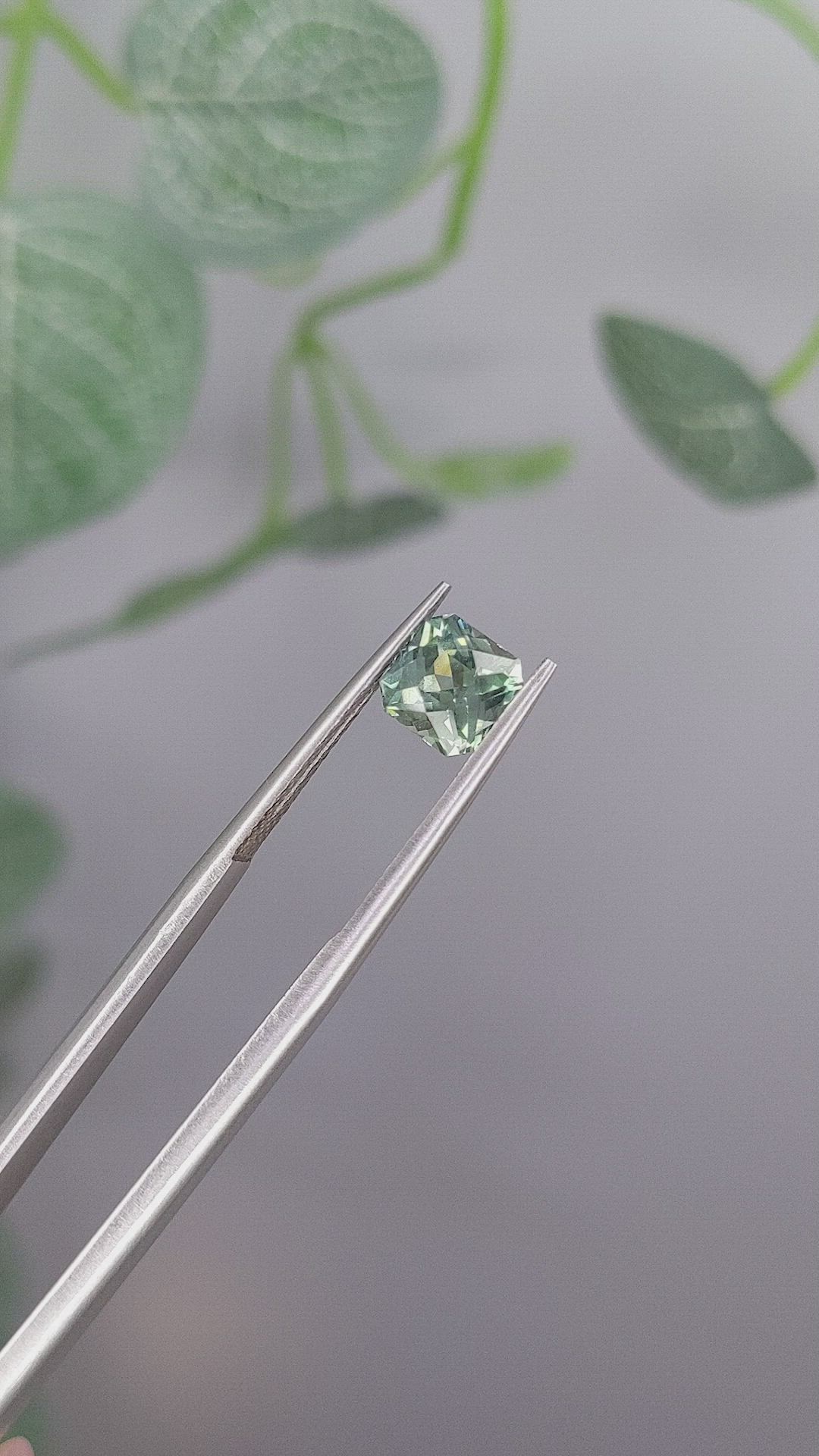 1.69 Ct. Bluish Green Sapphire from Montana Size Video