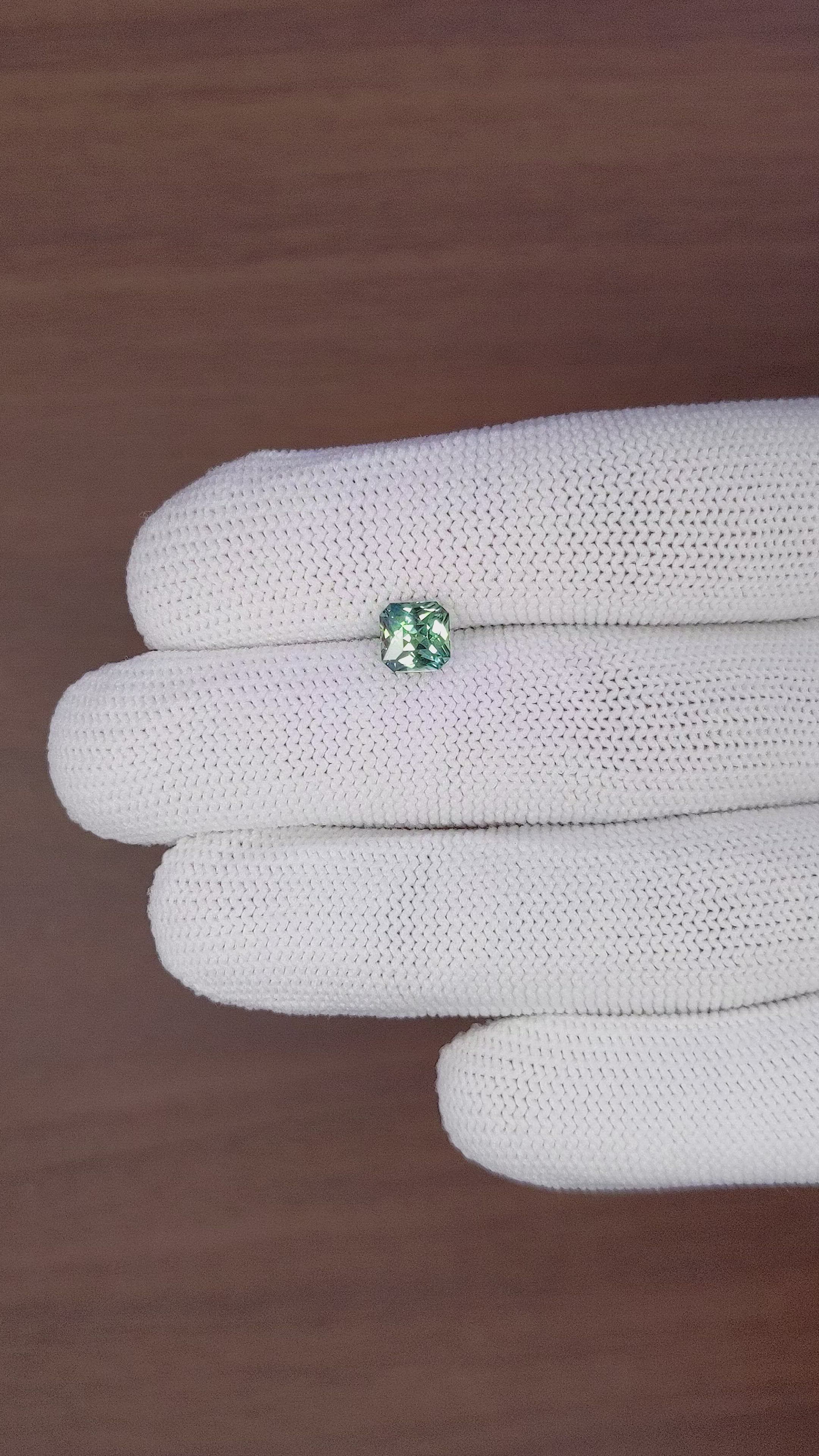 1.69 Ct. Bluish Green Sapphire from Montana Size Video