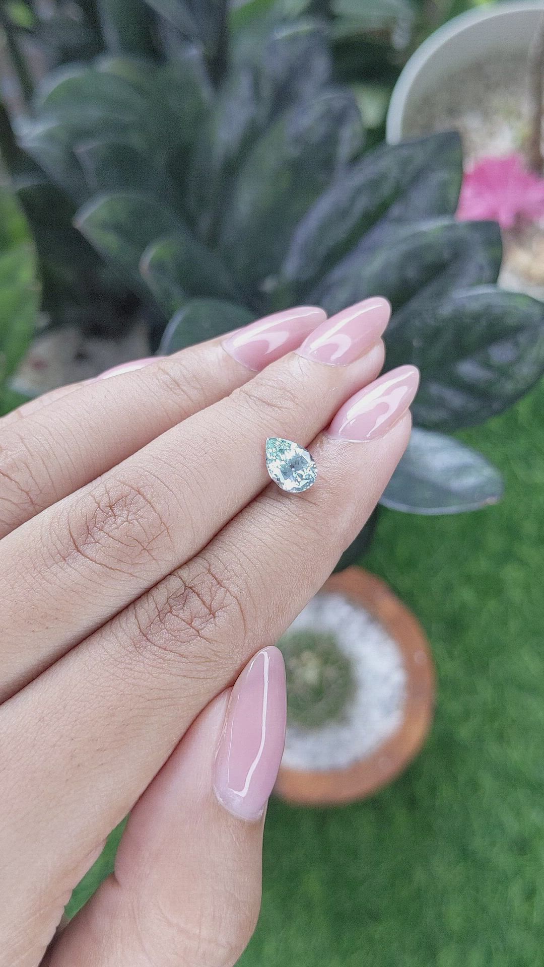 1.61 Ct. Bluish Green Sapphire from Montana Size Video