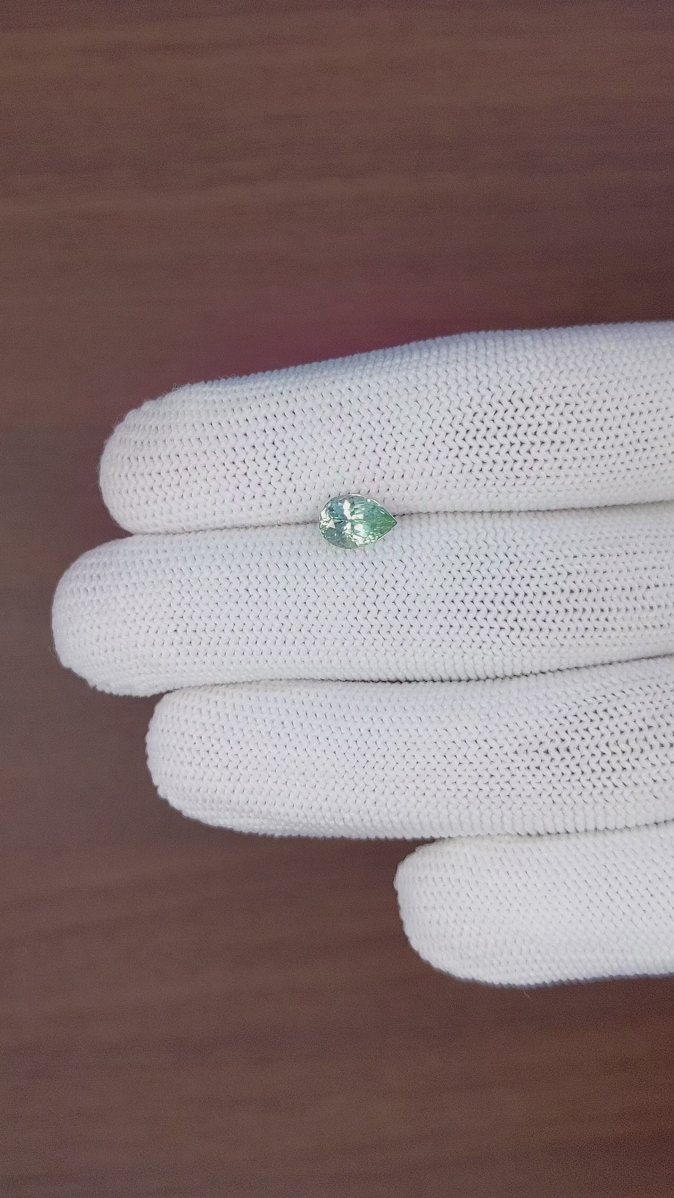 1.61 Ct. Bluish Green Sapphire from Montana Size Video