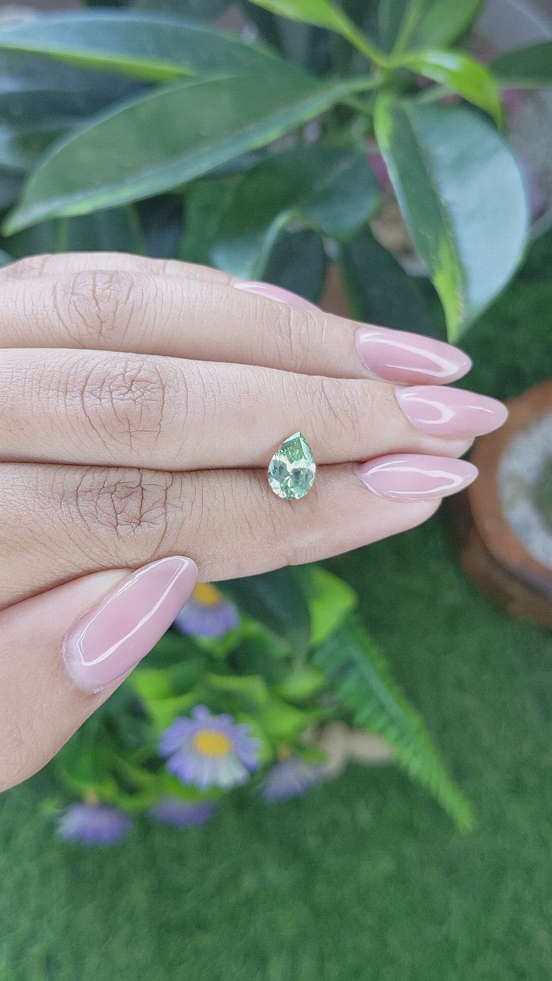 1.45 Ct. Green Sapphire from Montana Size Video