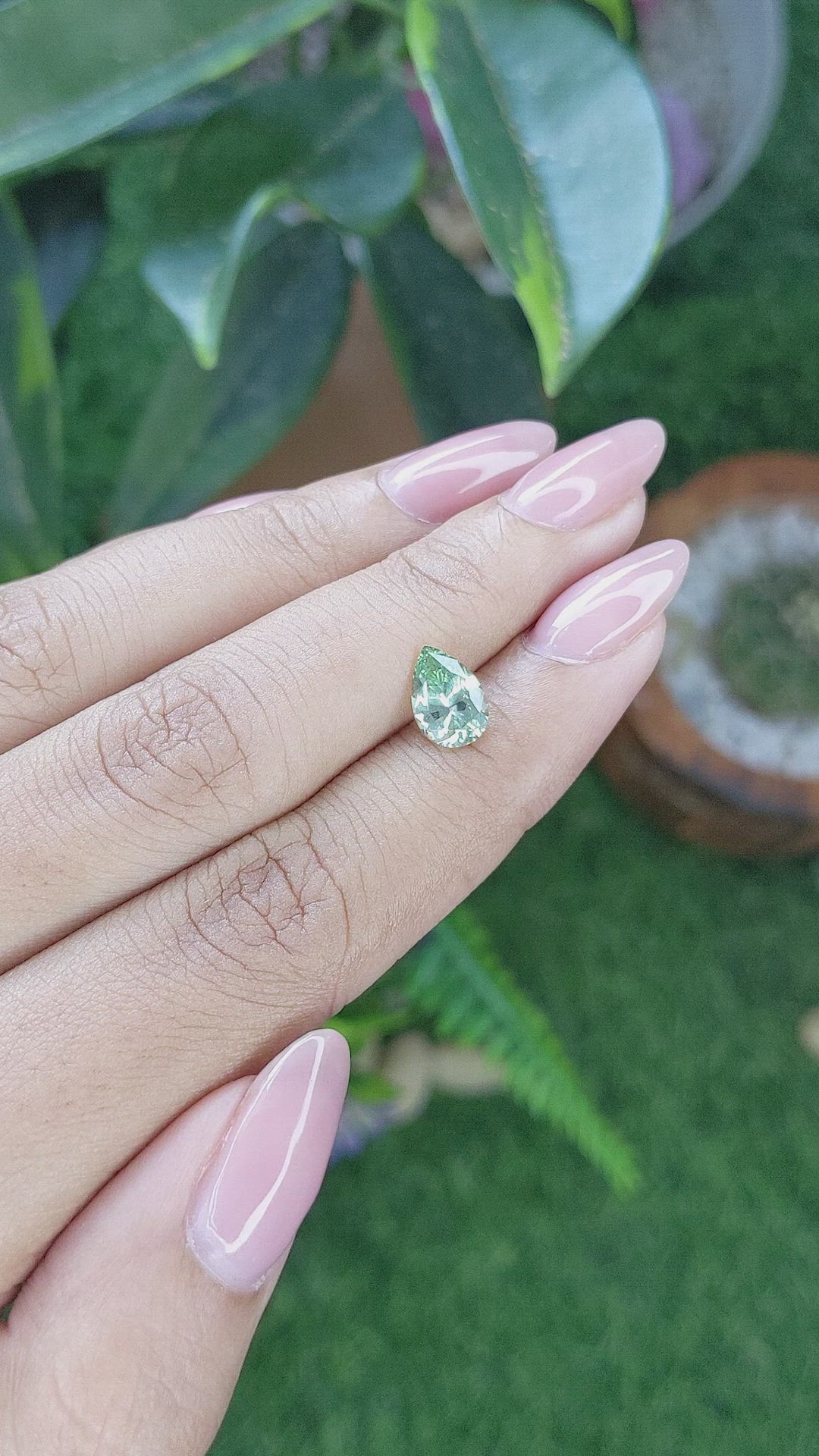 1.45 Ct. Green Sapphire from Montana Size Video