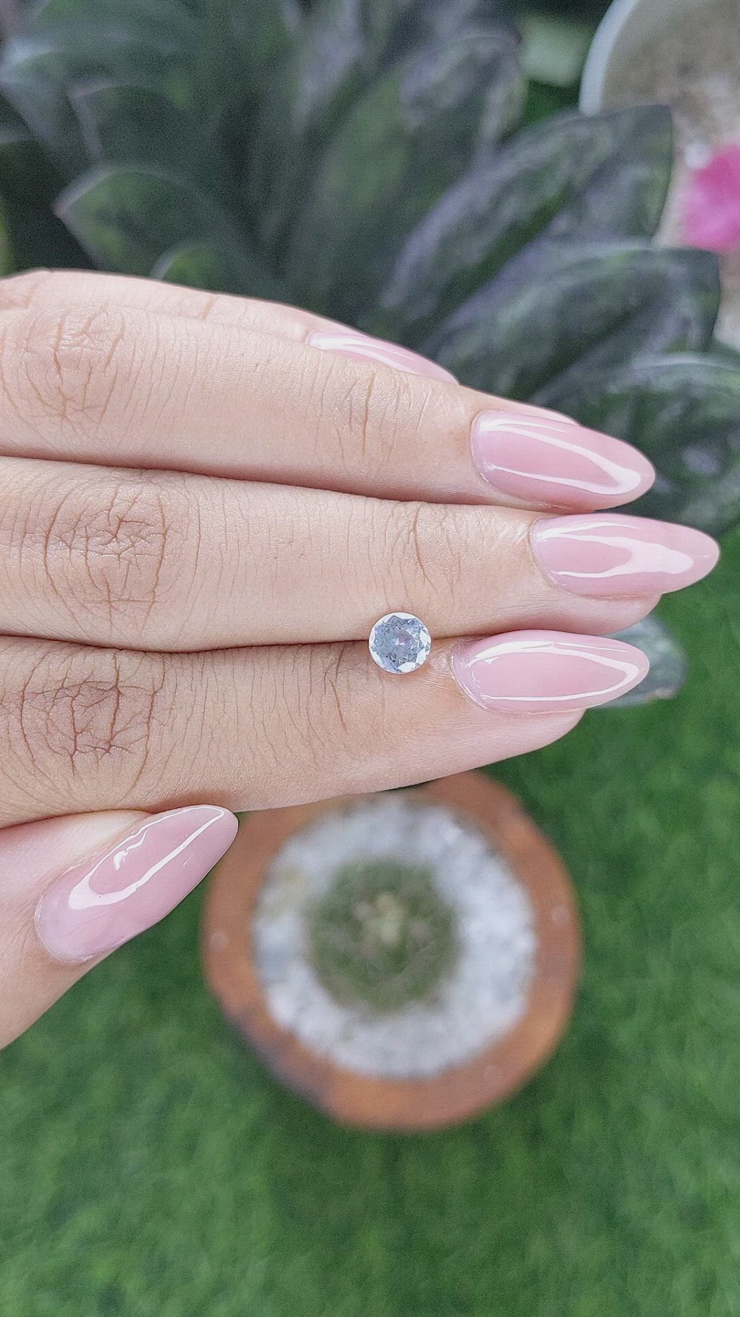 0.71 Ct. White Sapphire from Montana Size Video