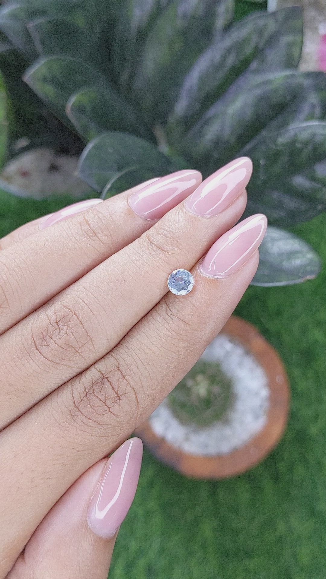 0.71 Ct. White Sapphire from Montana Size Video